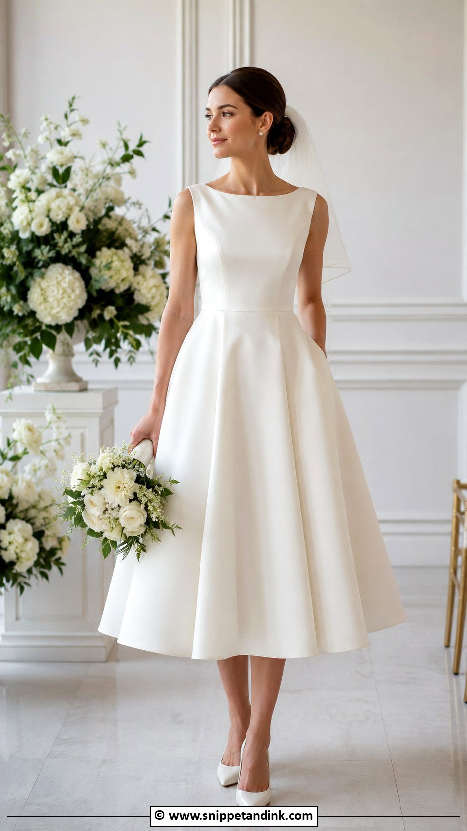 60s Bateau Neck Wedding Dress - Snippet and Ink - 30 60s Wedding Dress Ideas