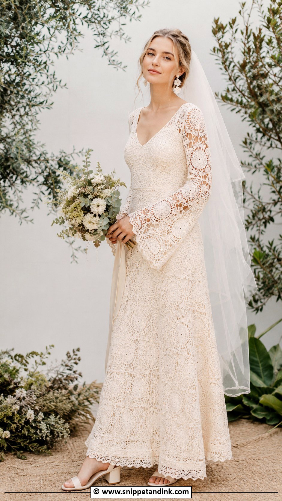 60s Crochet Lace Wedding Dress - Snippet and Ink - 30 60s Wedding Dress Ideas
