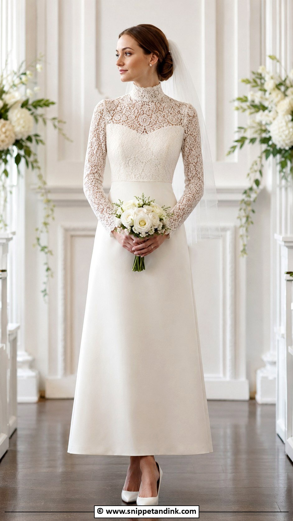 60s High Neck Wedding Dress - Snippet and Ink - 30 60s Wedding Dress Ideas