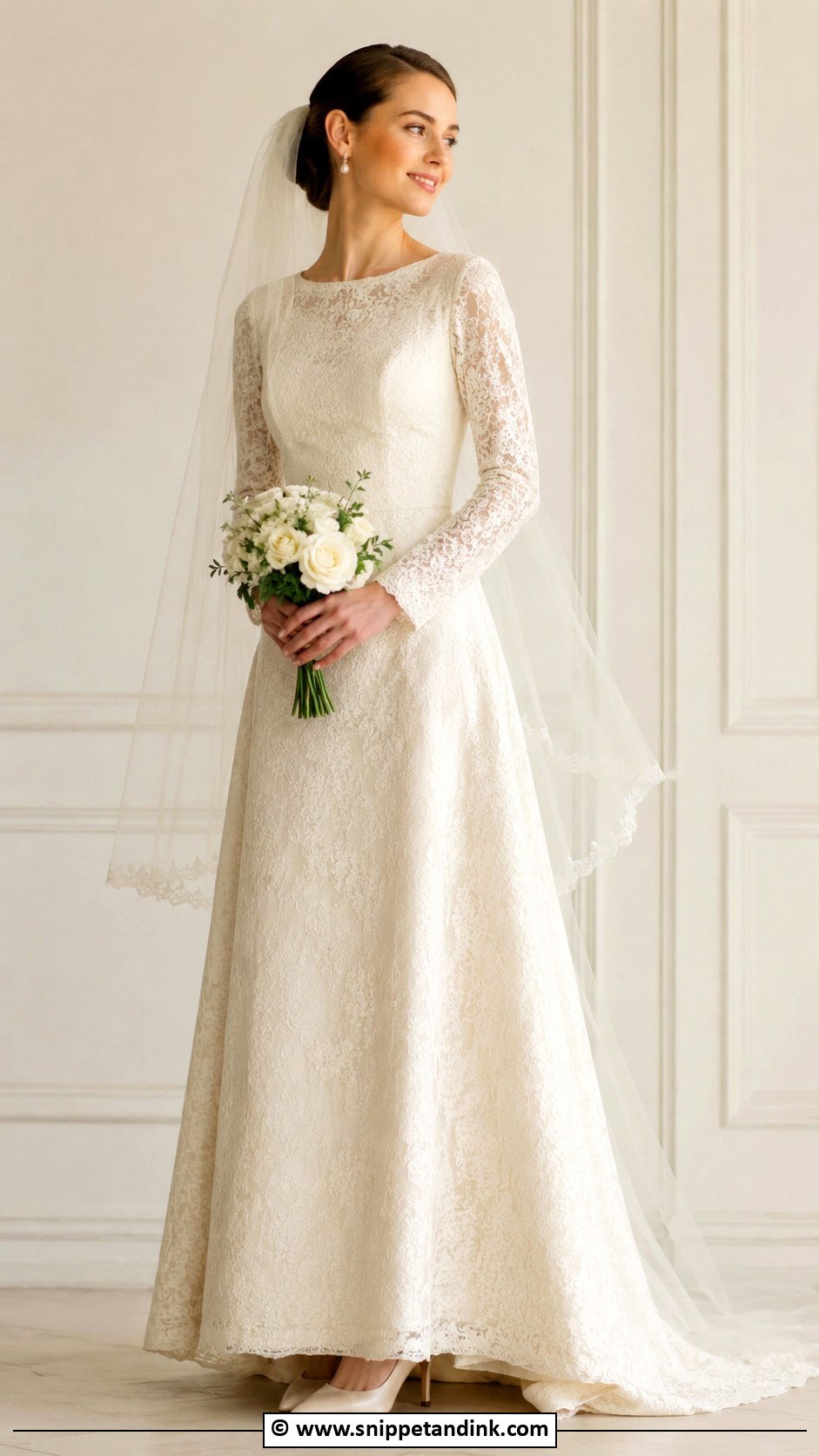 60s Long Sleeve Wedding Dress - Snippet and Ink - 30 60s Wedding Dress Ideas