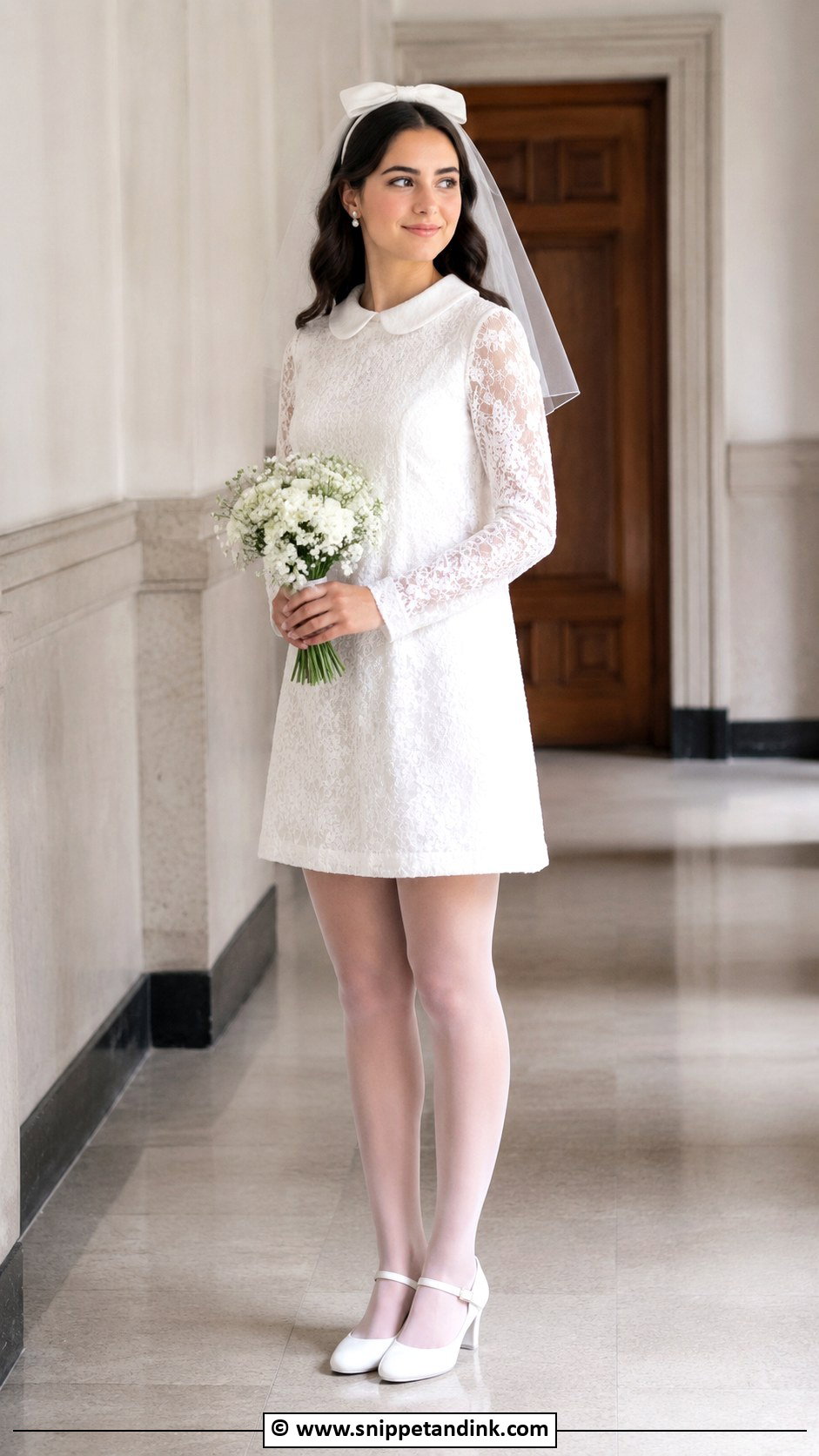 60s Peter Pan Collar Wedding Dress - Snippet and Ink - 30 60s Wedding Dress Ideas