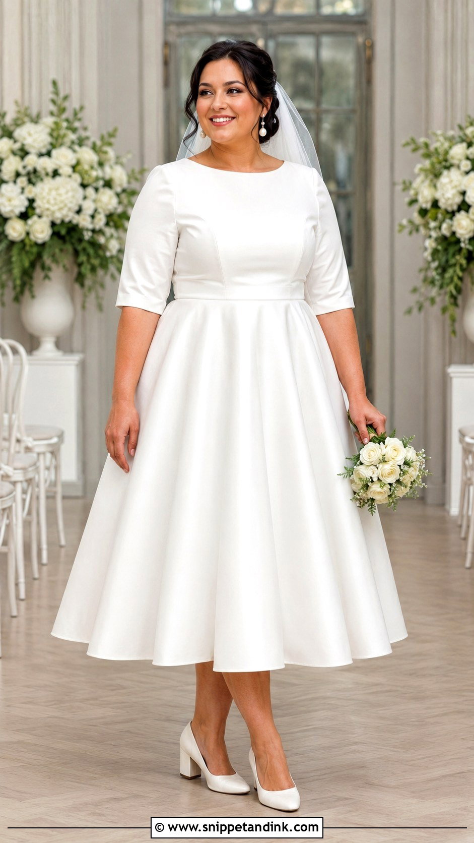 60s Plus Size Wedding Dress With Defined Waist - Snippet and Ink - 20 60s Inspired Wedding Dress Ideas