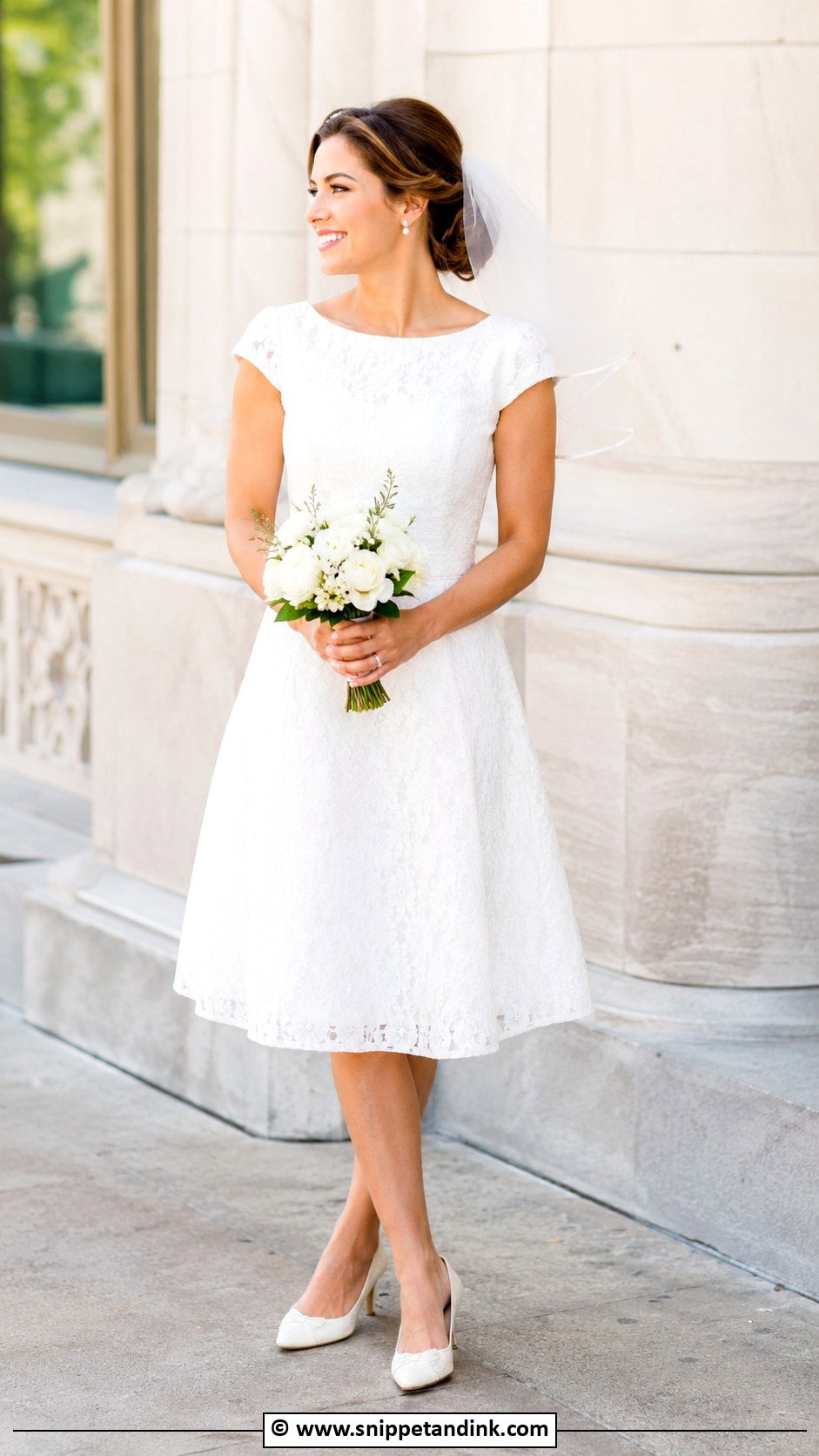 60s Short Sleeve Wedding Dress - Snippet and Ink - 30 60s Wedding Dress Ideas