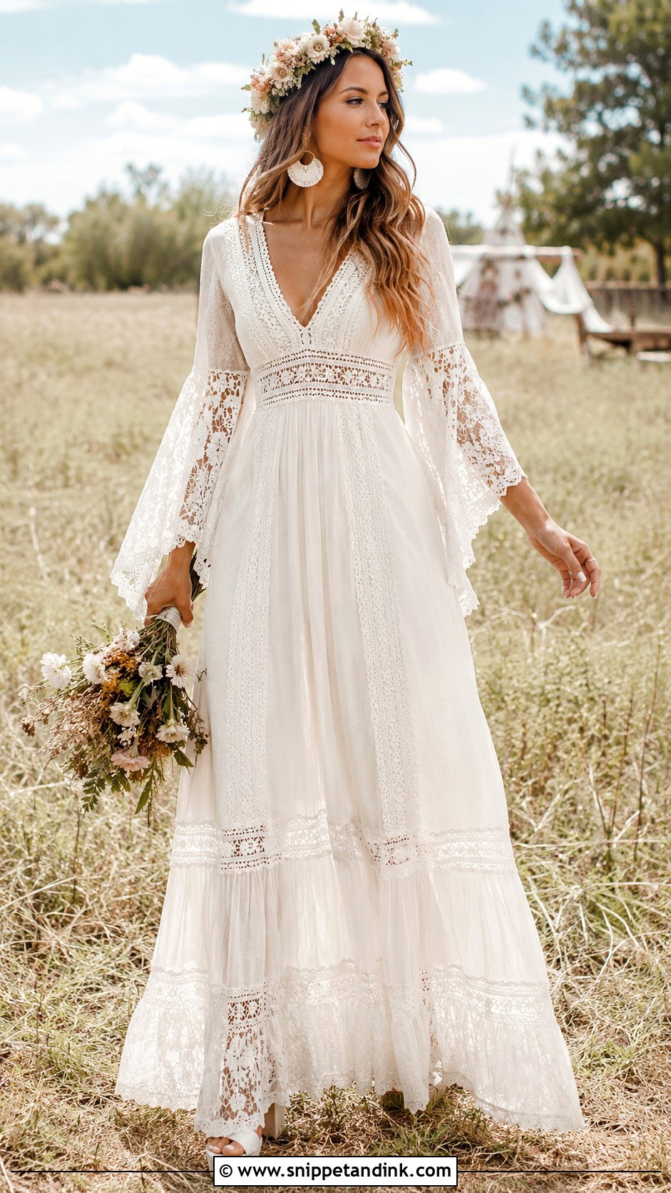 70s Hippie Wedding Dress - Snippet and Ink - 30 Hippie Wedding Dress Ideas
