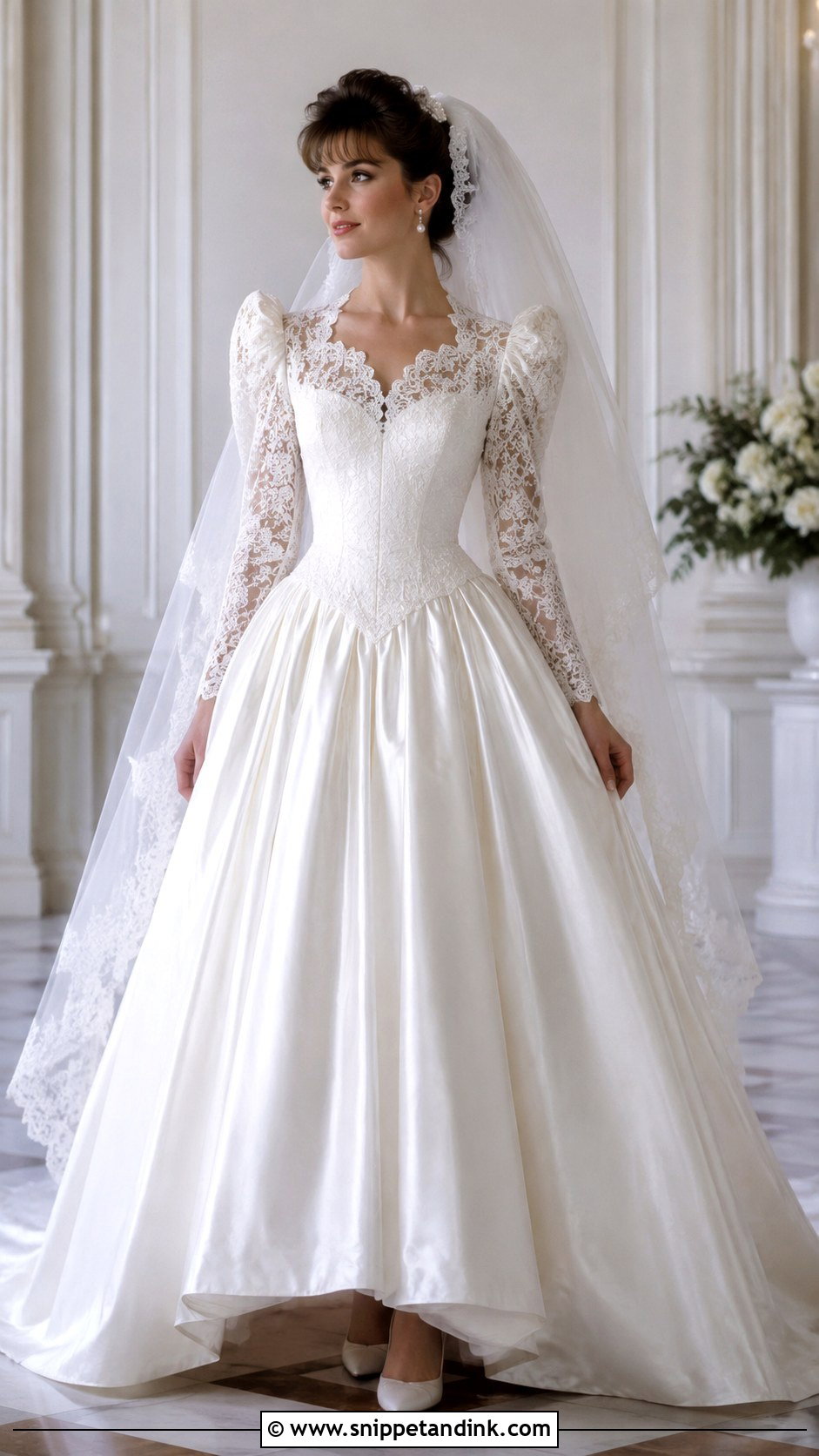 80s Basque Waist Wedding Dress - Snippet and Ink - 25 80s Wedding Dresses