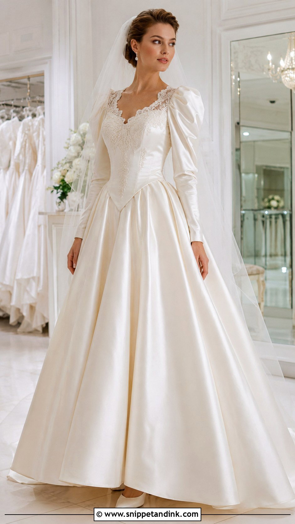 80s Basque Waist Wedding Dress - Snippet and Ink - 30 80s Wedding Dress Ideas