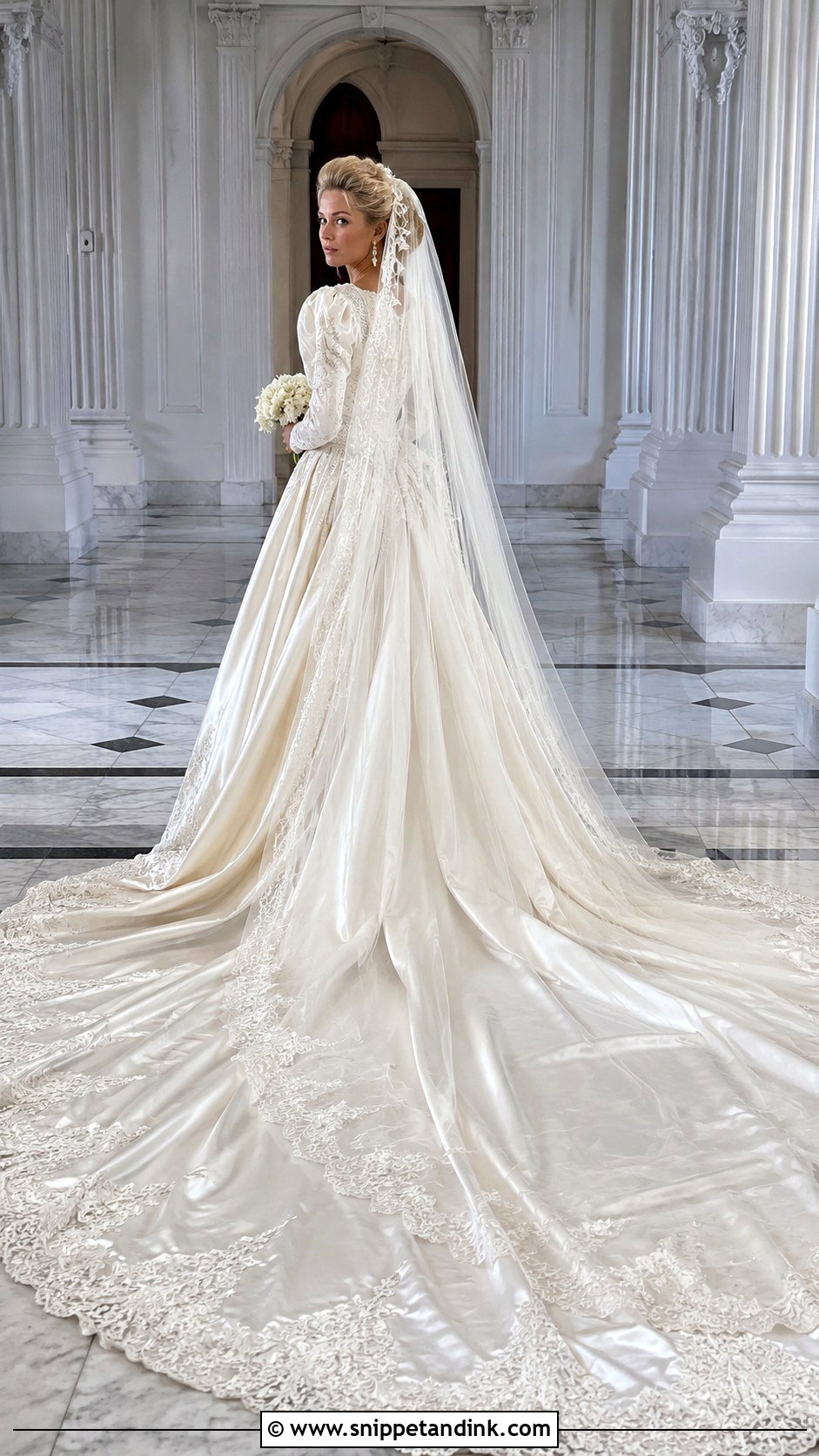 80s Cathedral Train Wedding Dress - Snippet and Ink - 25 80s Wedding Dresses