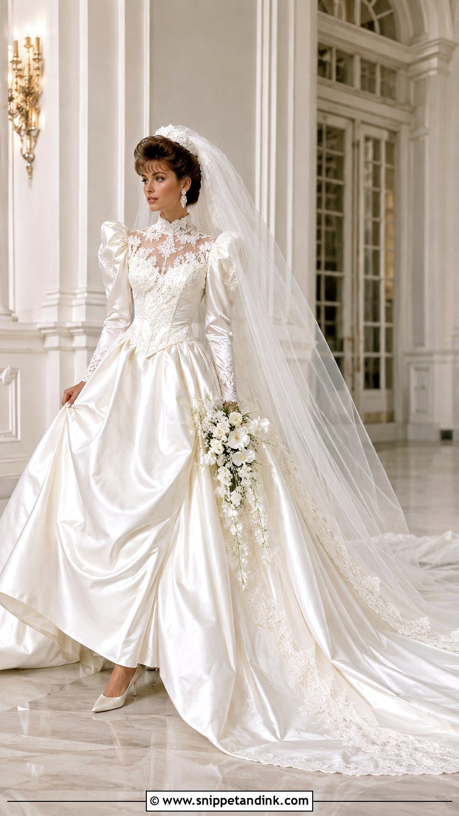 80s Cathedral Train Wedding Dress - Snippet and Ink - 30 80s Wedding Dress Ideas