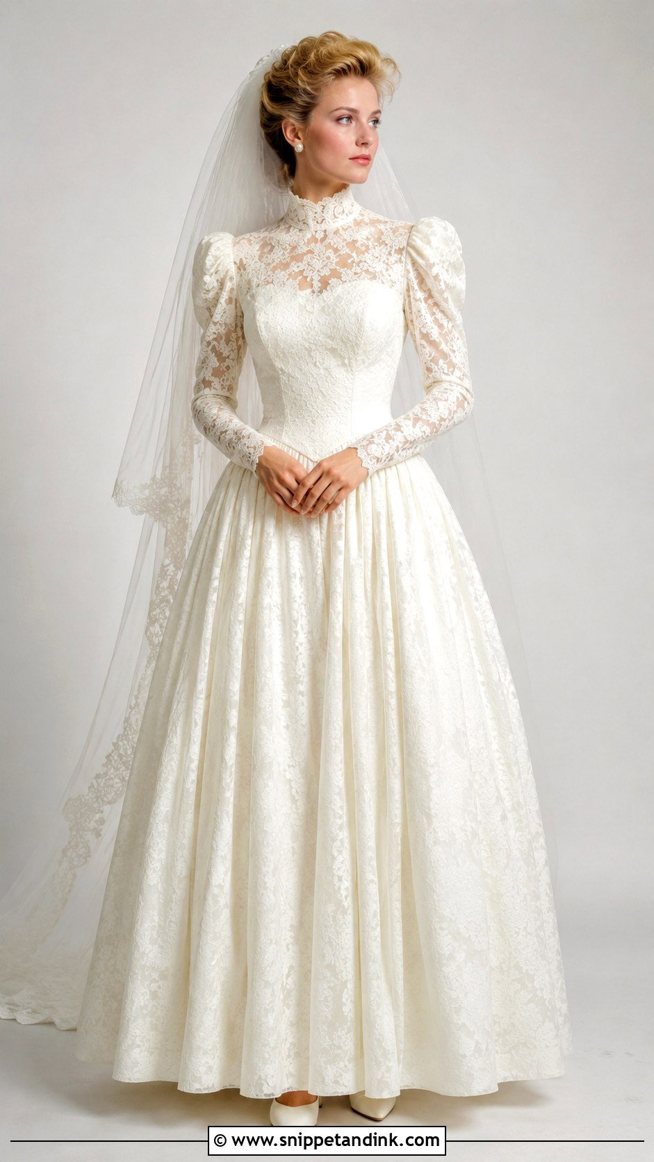 80s High Neck Wedding Dress - Snippet and Ink - 25 80s Wedding Dresses