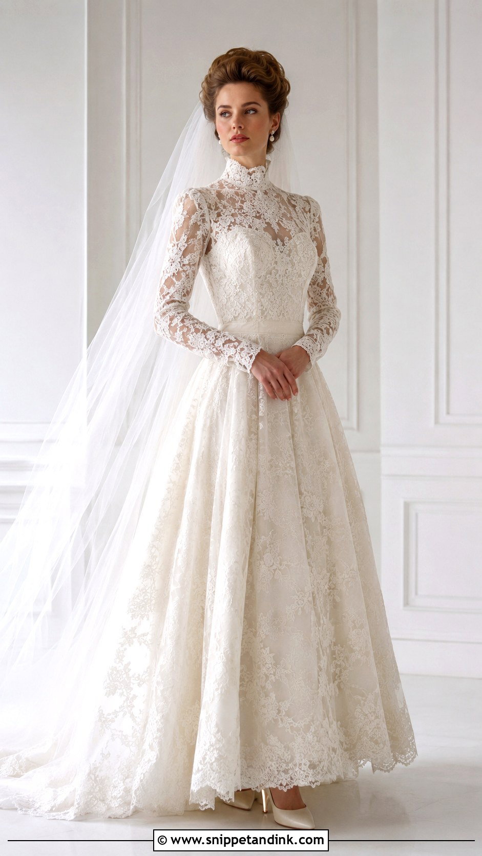 80s High Neck Wedding Dress - Snippet and Ink - 30 80s Wedding Dress Ideas