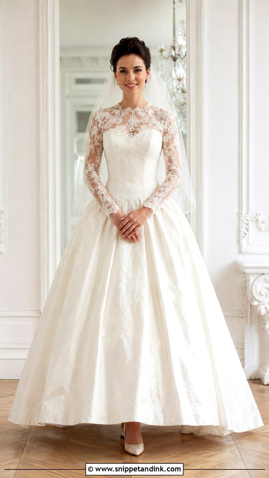 80s Illusion Neckline Wedding Dress - Snippet and Ink - 25 80s Wedding Dresses