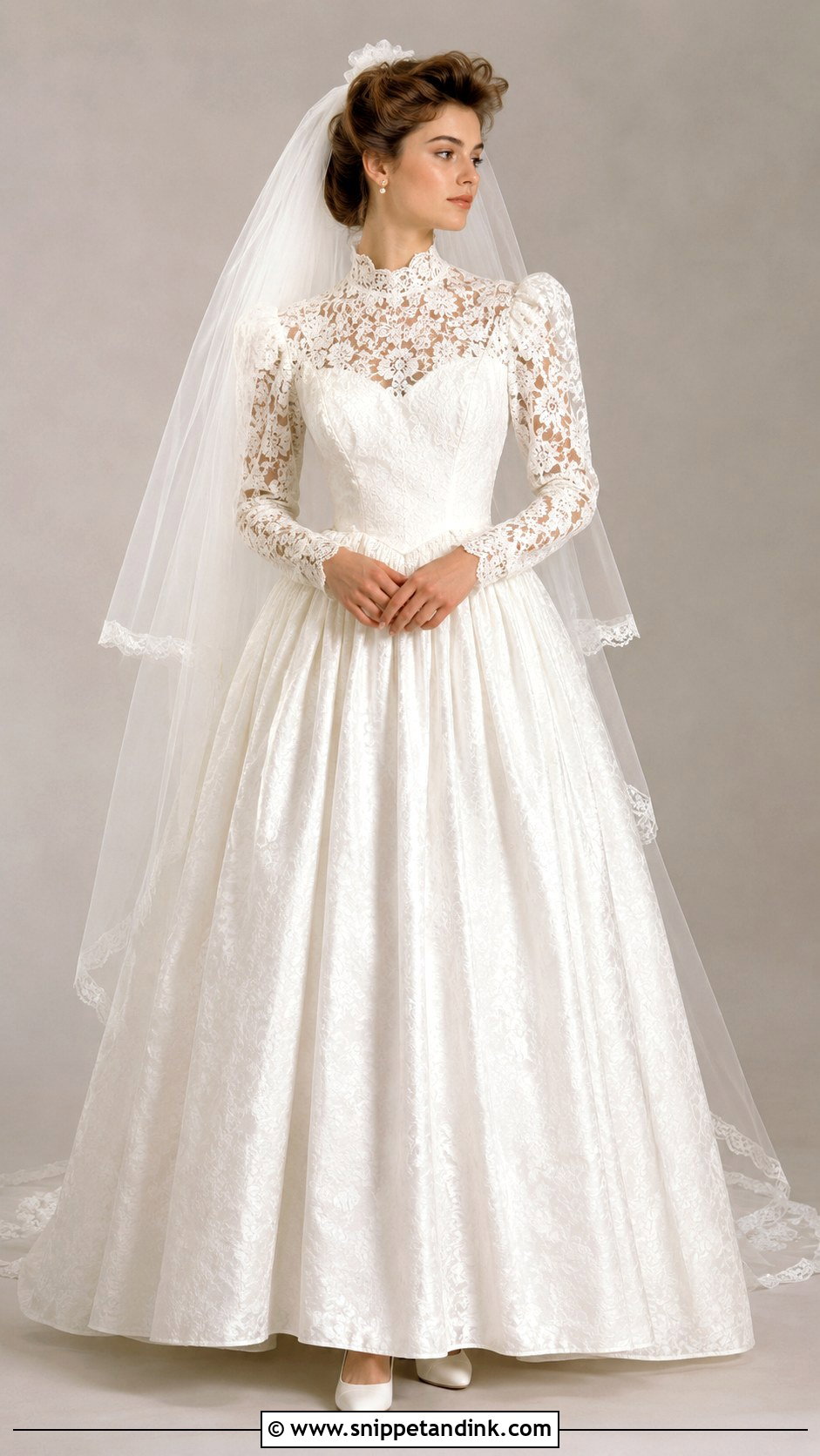 80s Long Sleeve Wedding Dress - Snippet and Ink - 25 80s Wedding Dresses
