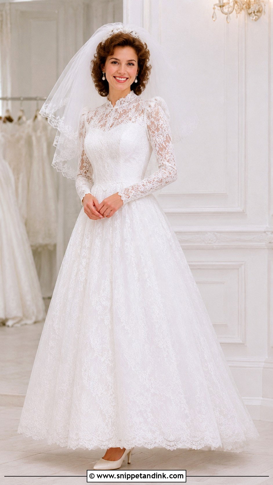 80s Long Sleeve Wedding Dress - Snippet and Ink - 30 80s Wedding Dress Ideas