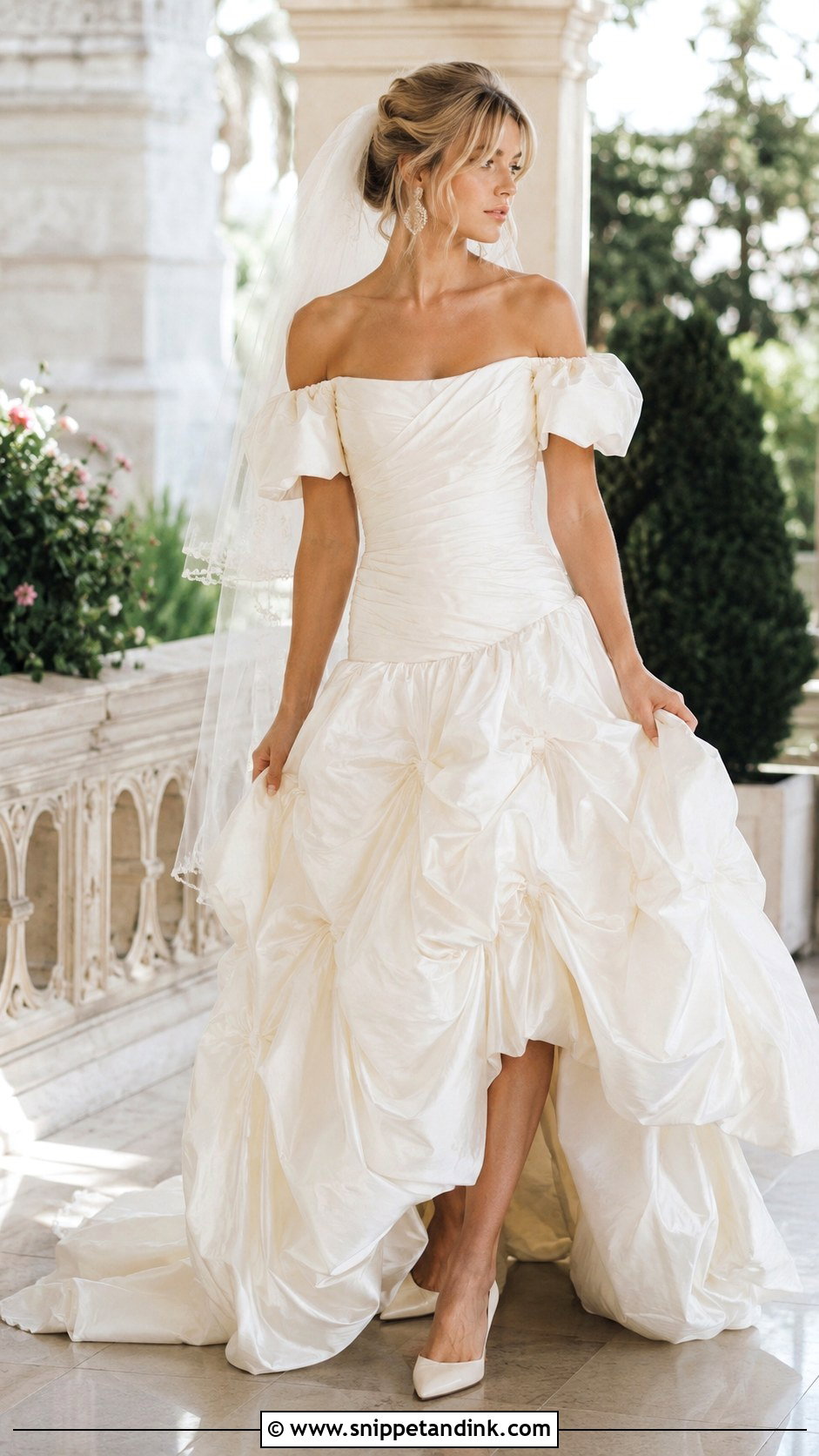 80s Off Shoulder Wedding Dress - Snippet and Ink - 25 80s Wedding Dresses