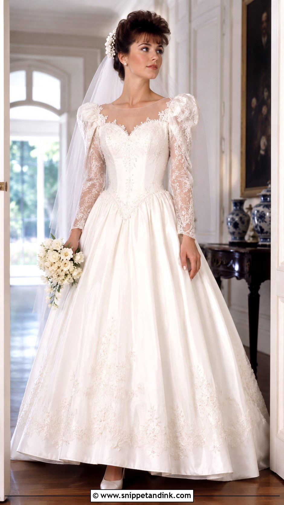 80s Pearl Wedding Dress - Snippet and Ink - 25 80s Wedding Dresses