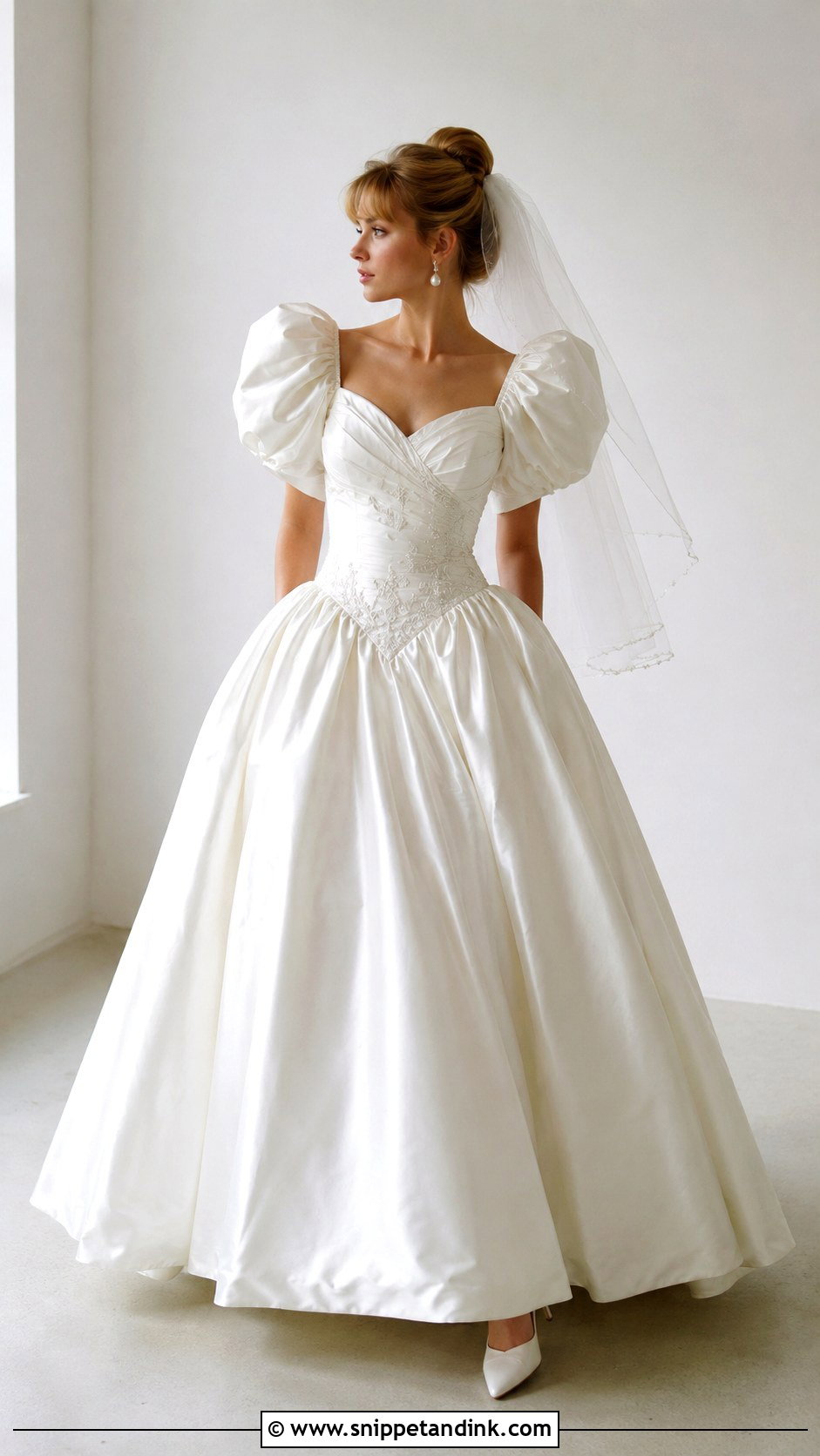 80s Puff Sleeve Wedding Dress - Snippet and Ink - 25 80s Wedding Dresses