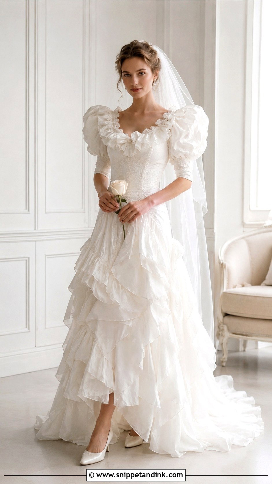 80s Ruffle Wedding Dress - Snippet and Ink - 25 80s Wedding Dresses