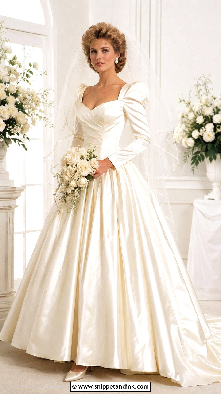 80s Satin Ball Gown Wedding Dress - Snippet and Ink - 30 80s Wedding Dress Ideas