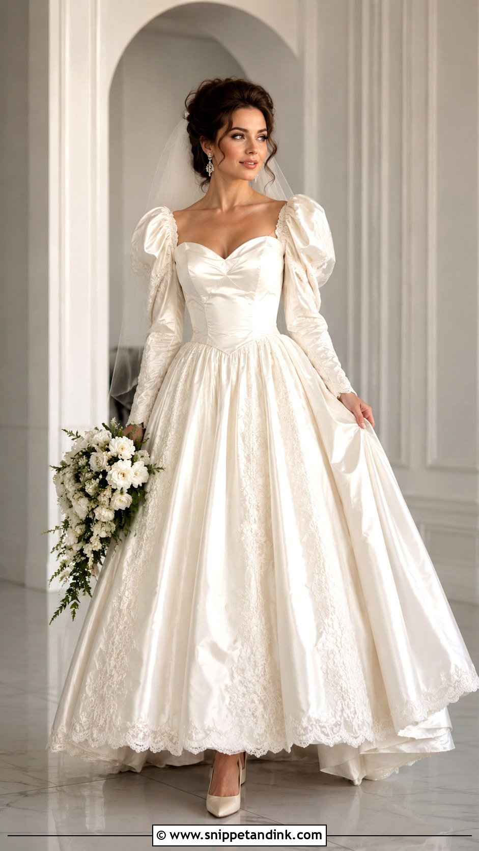 80s Sweetheart Neckline Wedding Dress - Snippet and Ink - 25 80s Wedding Dresses