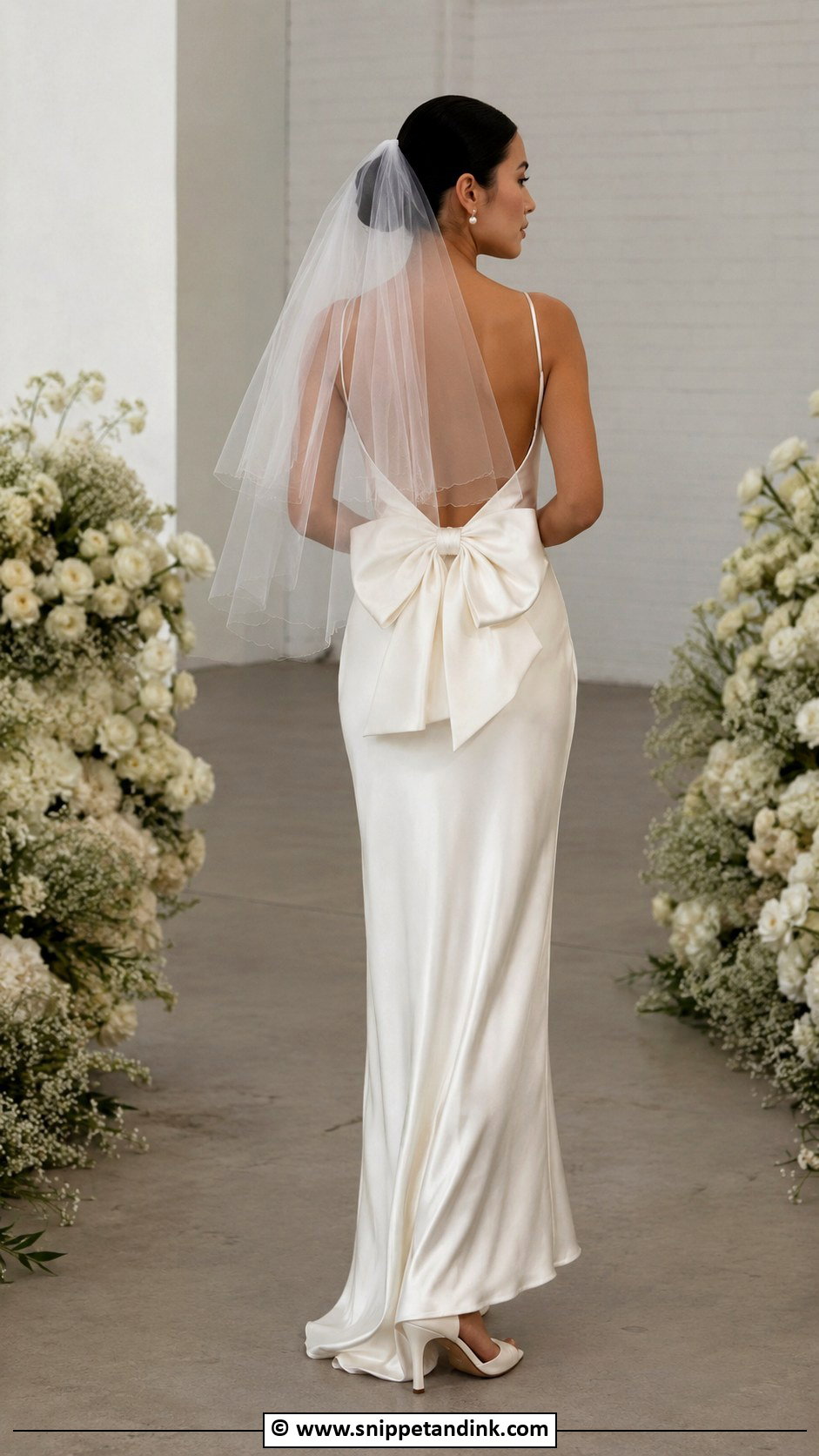 90s Bride Bow Back Dress - Snippet and Ink - 25 90s Bride Ideas