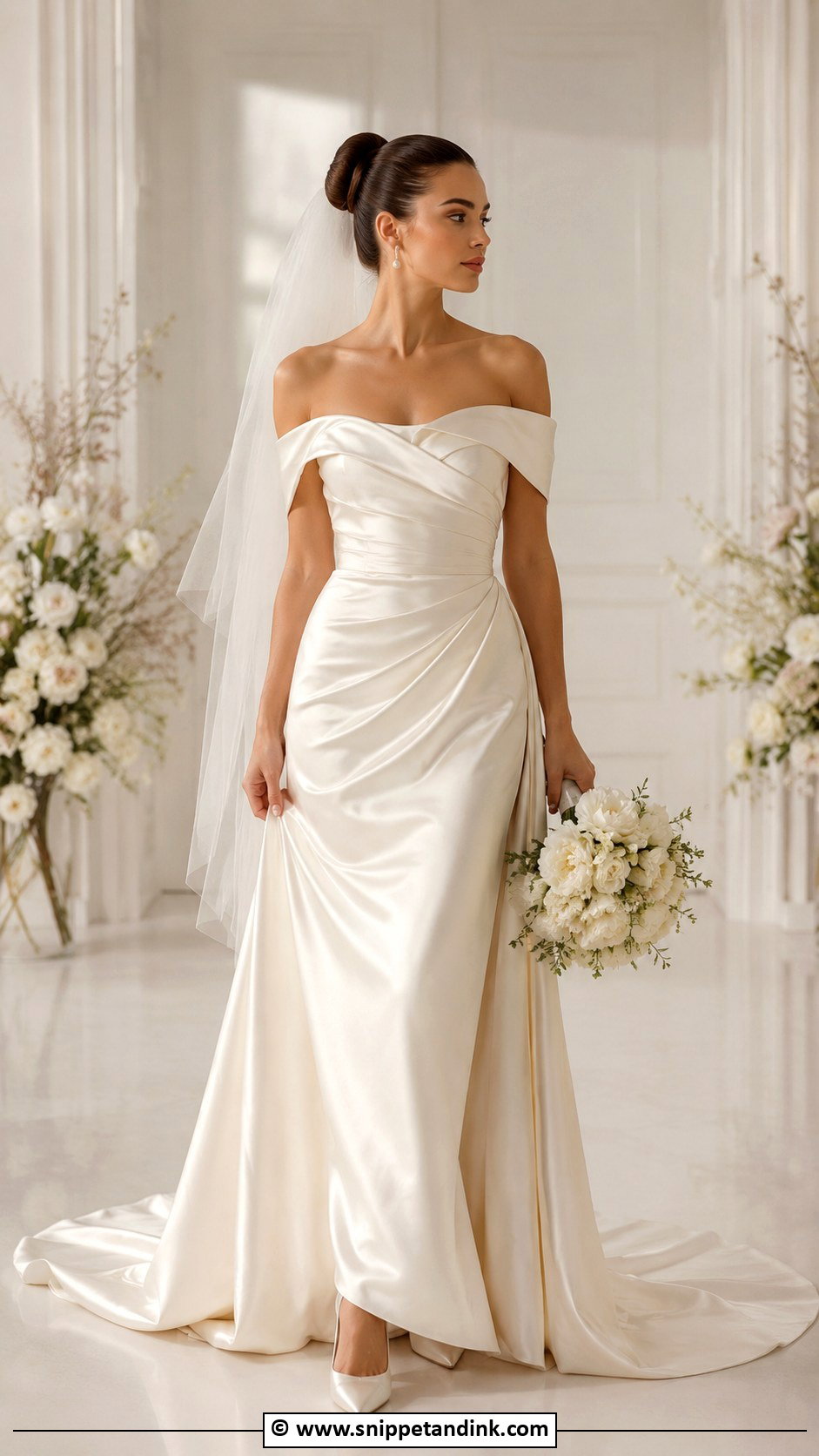 90s Bride Off Shoulder Dress - Snippet and Ink - 25 90s Bride Ideas