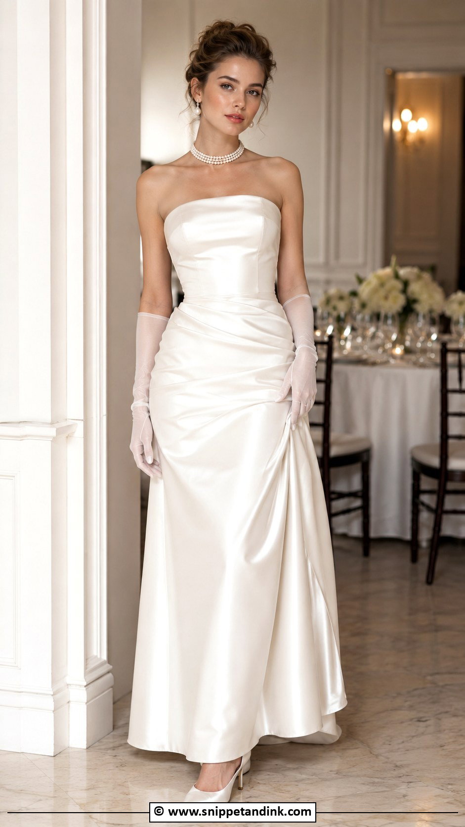 90s Bride Strapless Satin Dress - Snippet and Ink - 25 90s Bride Ideas