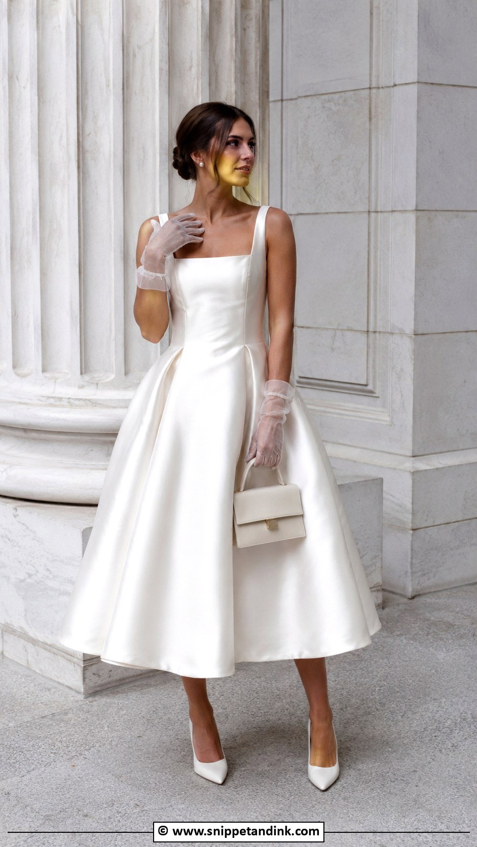90s Bride Tea Length Dress - Snippet and Ink - 25 90s Bride Ideas