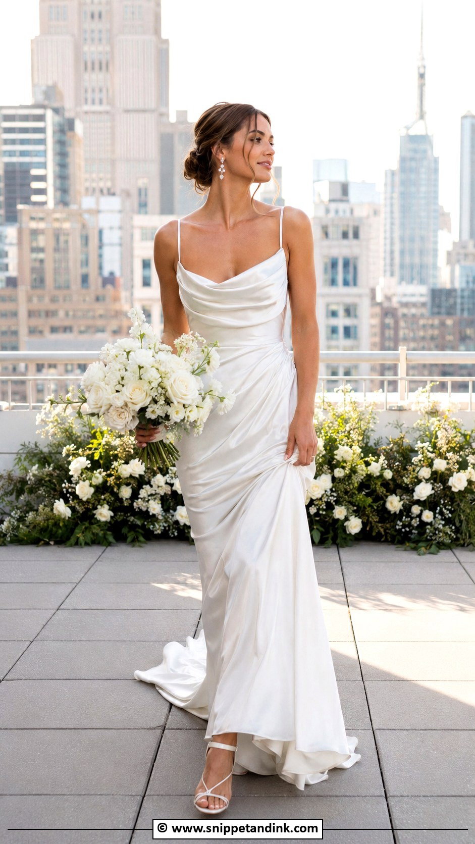 90s Cowl Neck Wedding Dress - Snippet and Ink - 30 90s Wedding Dress Ideas