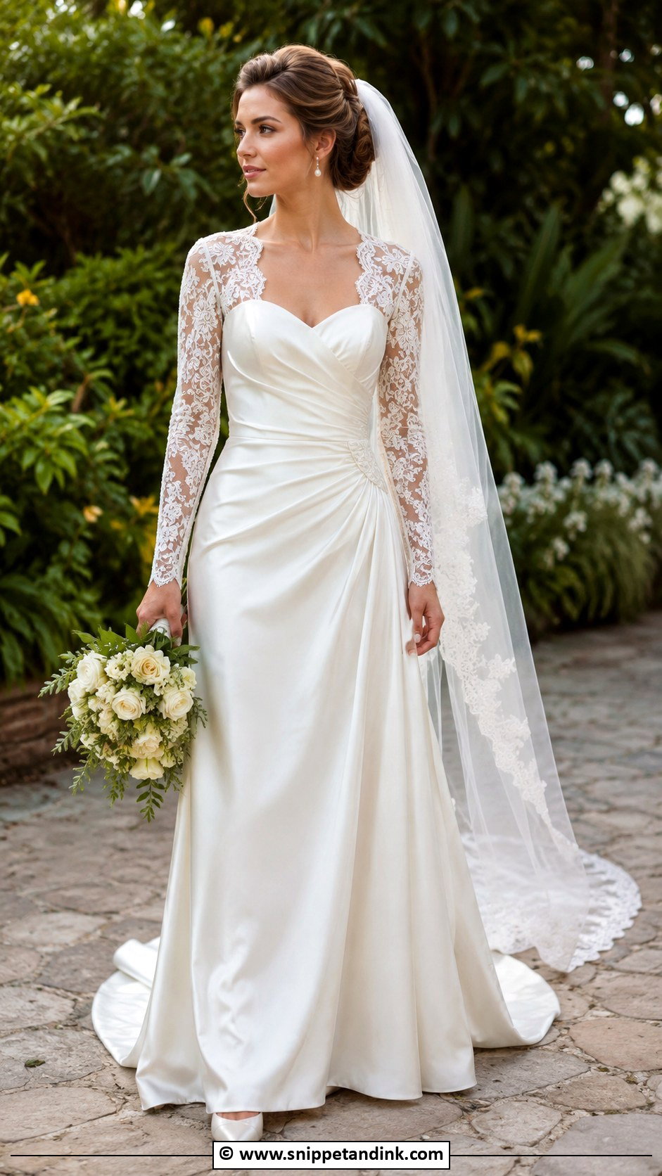 90s Lace Sleeve Wedding Dress - Snippet and Ink - 30 90s Wedding Dress Ideas
