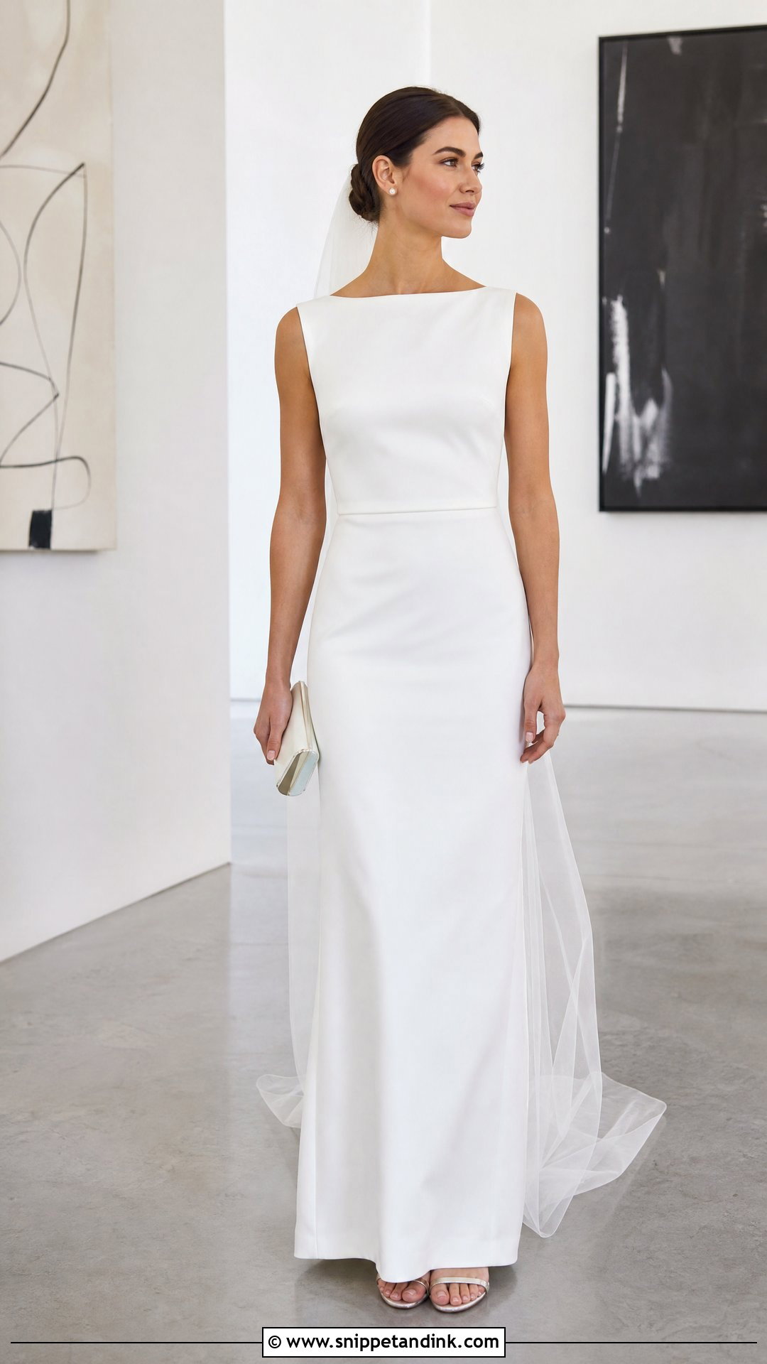 90s Minimalist Column Wedding Dress - Snippet and Ink - 25 Vintage 90s Wedding Dress Ideas