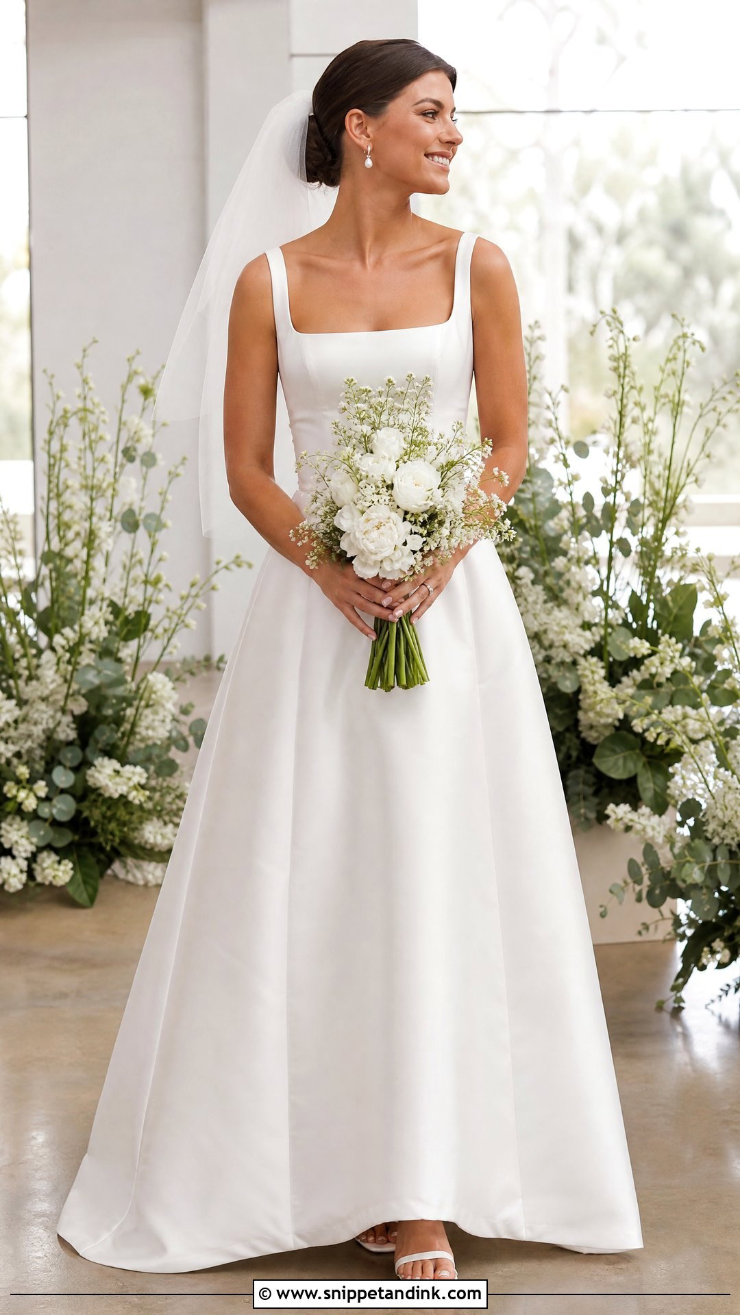 90s Square Neck Wedding Dress - Snippet and Ink - 25 Vintage 90s Wedding Dress Ideas