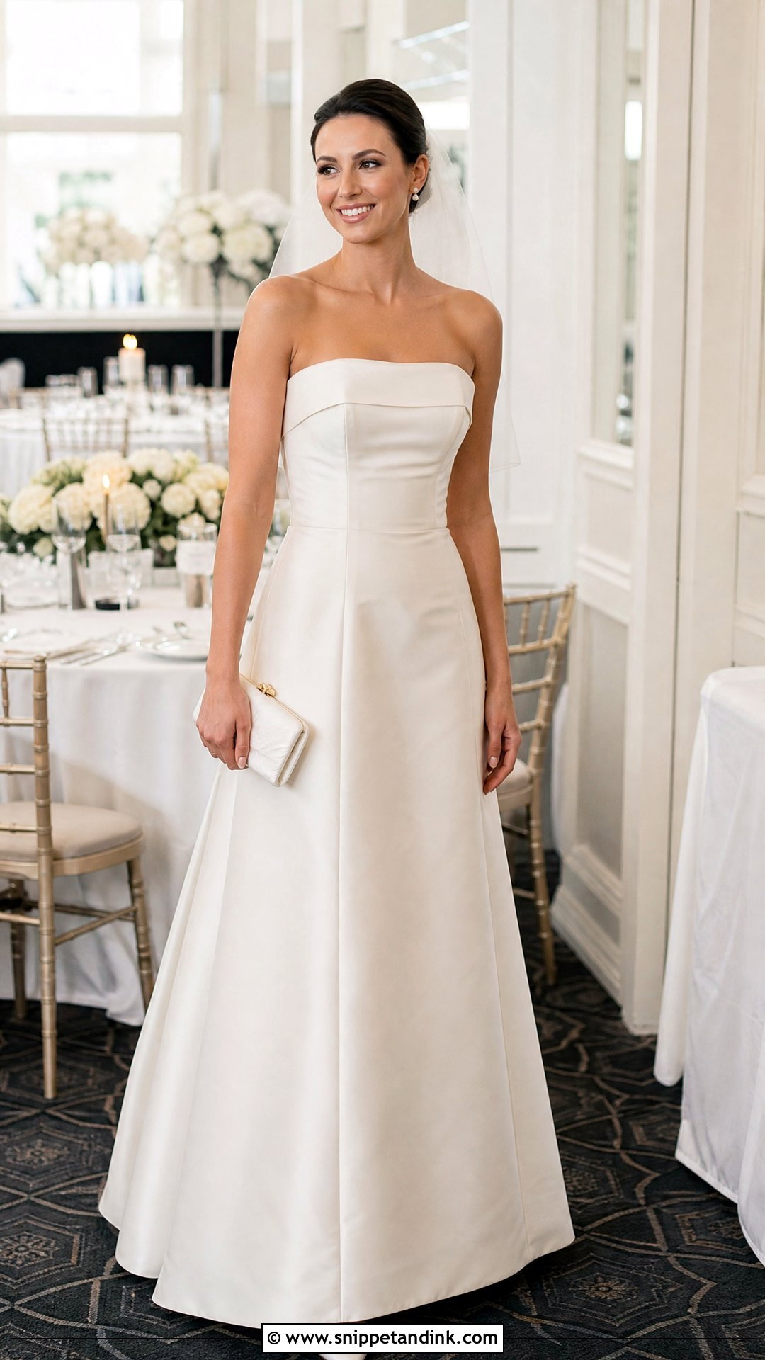 90s Strapless Satin Wedding Dress - Snippet and Ink - 25 Vintage 90s Wedding Dress Ideas