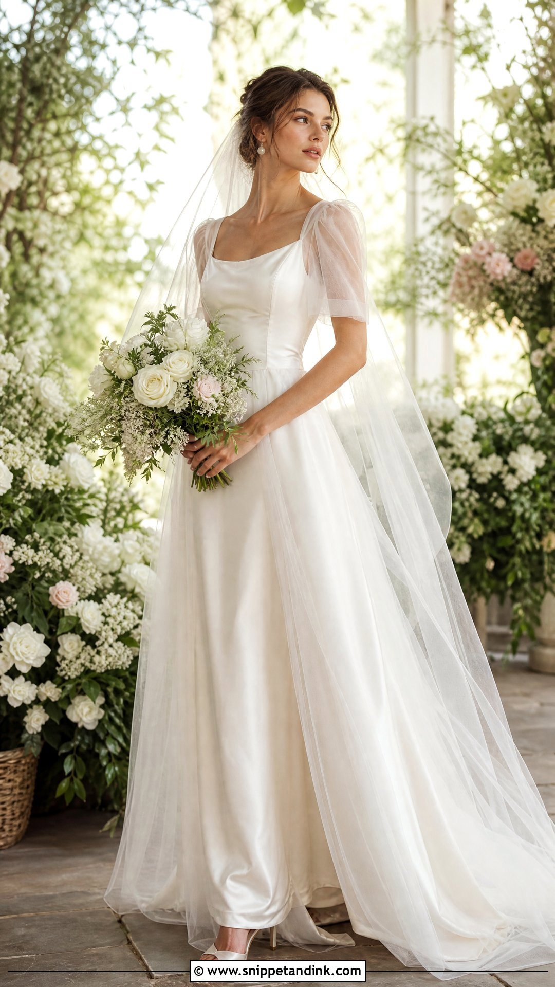 90s Tulle Overlay Wedding Dress - Snippet and Ink - 25 Vintage 90s Wedding Dress Ideas