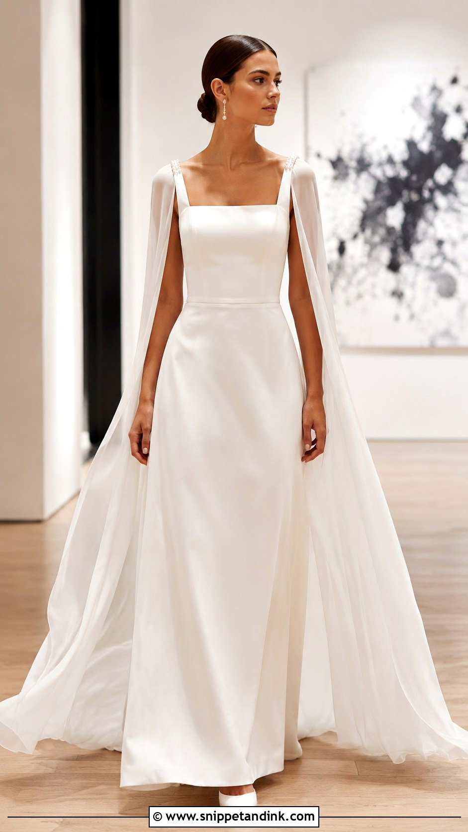 A Line 2in1 Wedding Dress With Detachable Cape - Snippet and Ink - 20 2in1 Wedding Dress Ideas