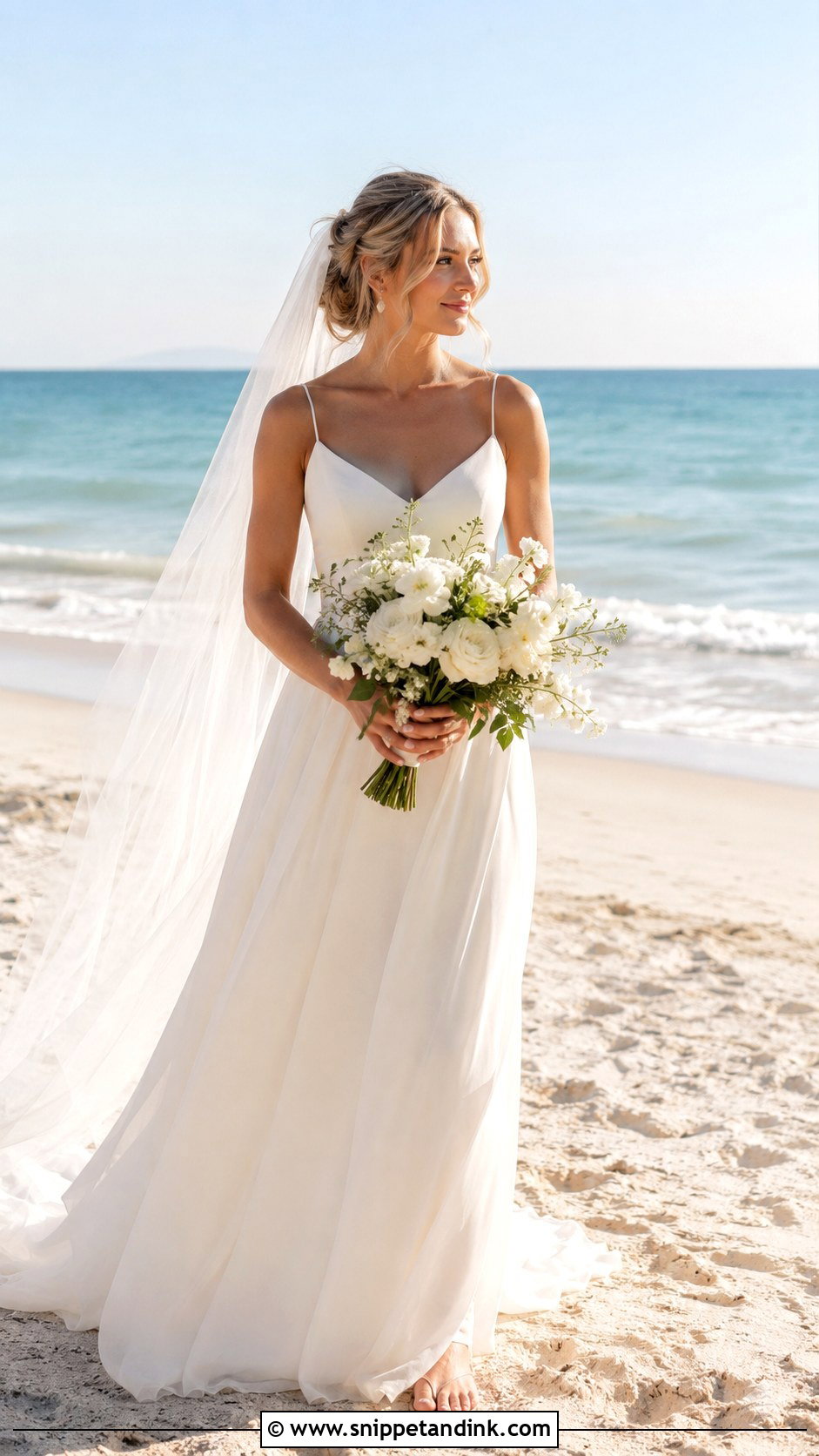 A Line Beach Elopement Dress - Snippet and Ink - 25 Beach Elopement Dress Ideas
