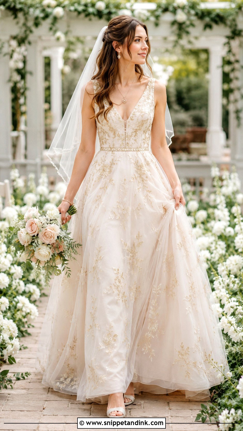 A Line Belle Wedding Dress - Snippet and Ink - 20 Beauty and the Beast Wedding Dress Ideas