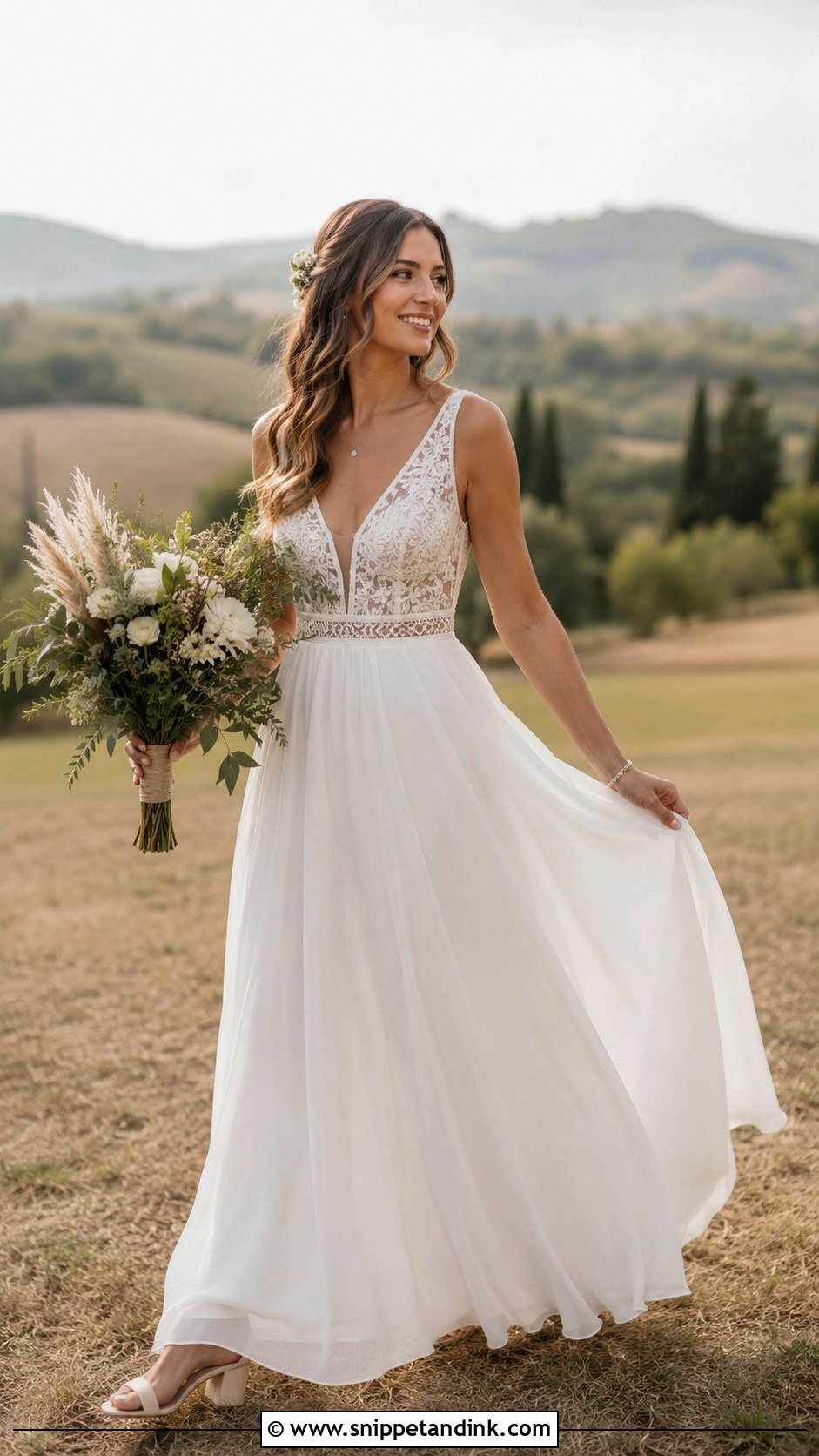 A Line Boho Wedding Dress - Snippet and Ink - 30 Boho Wedding Dress Ideas