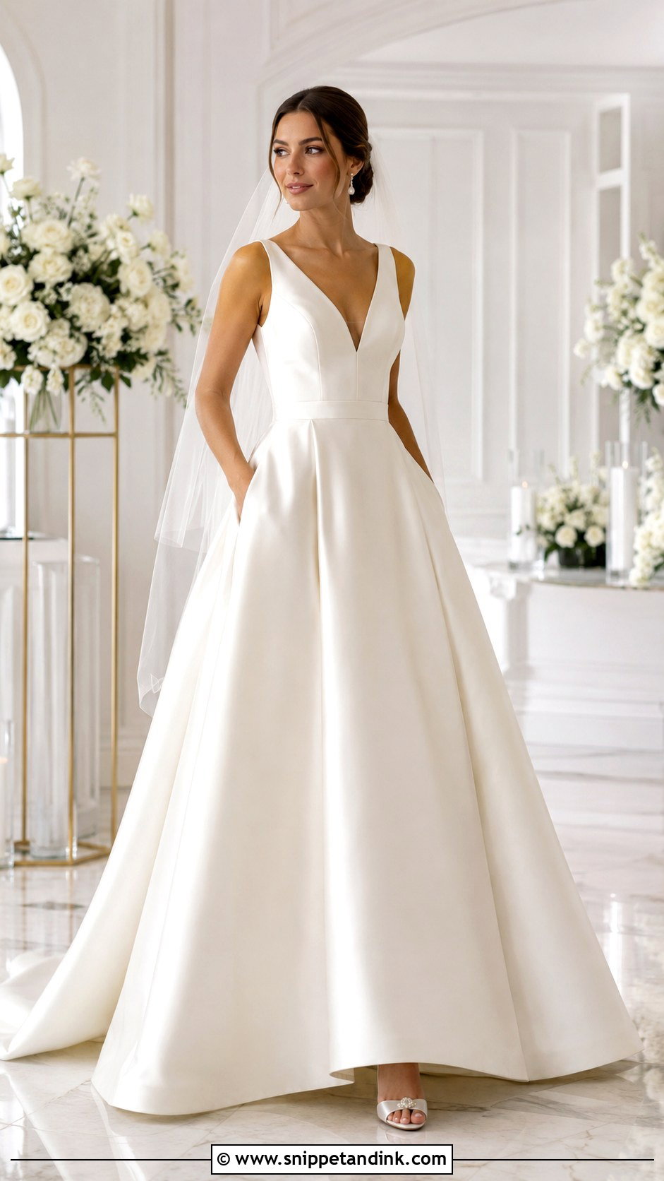 A Line Bridal Gown With Pockets - Snippet and Ink - 25 A Line Bridal Gowns