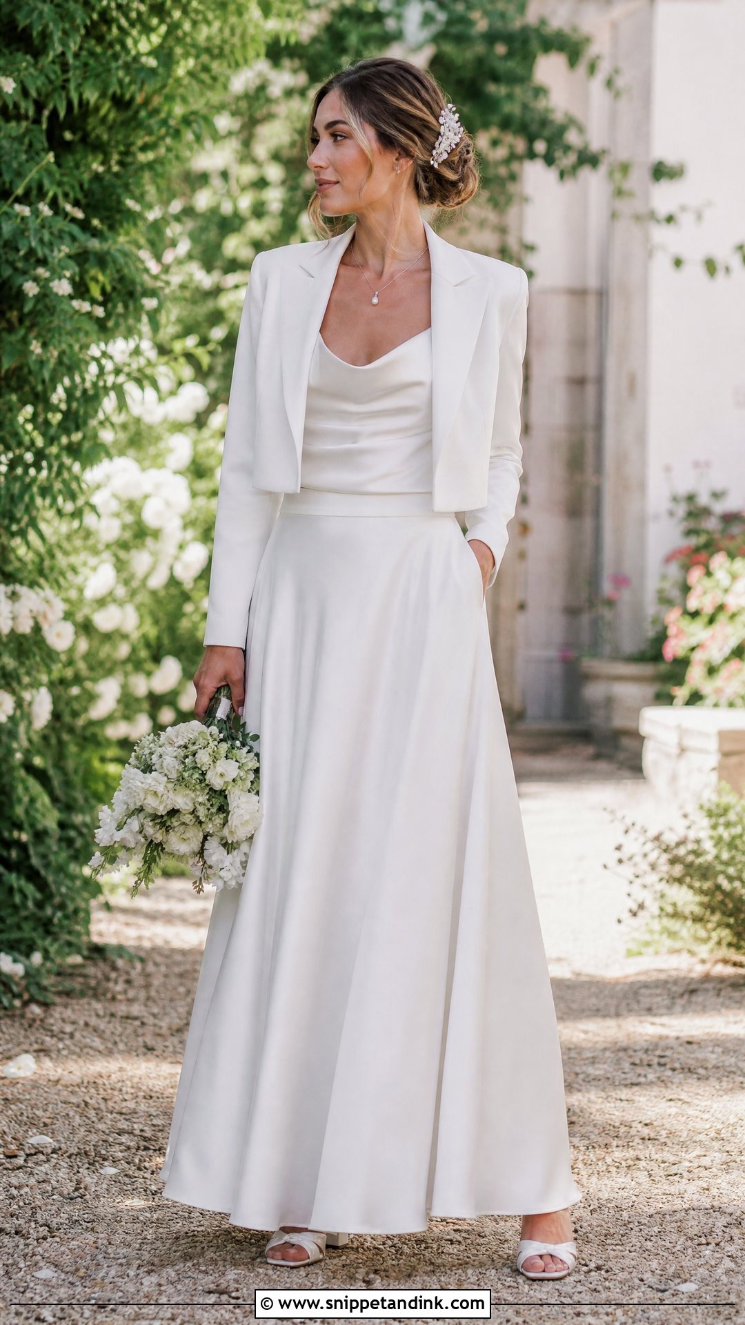 A Line Bridal Skirt With Silk Camisole - Snippet and Ink - 20 Bridal Skirt Ideas