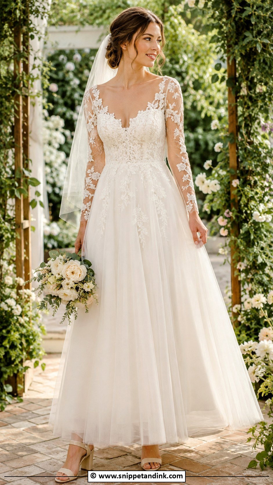 A Line Cottagecore Wedding Dress - Snippet and Ink - 30 Cottagecore Wedding Dress Ideas
