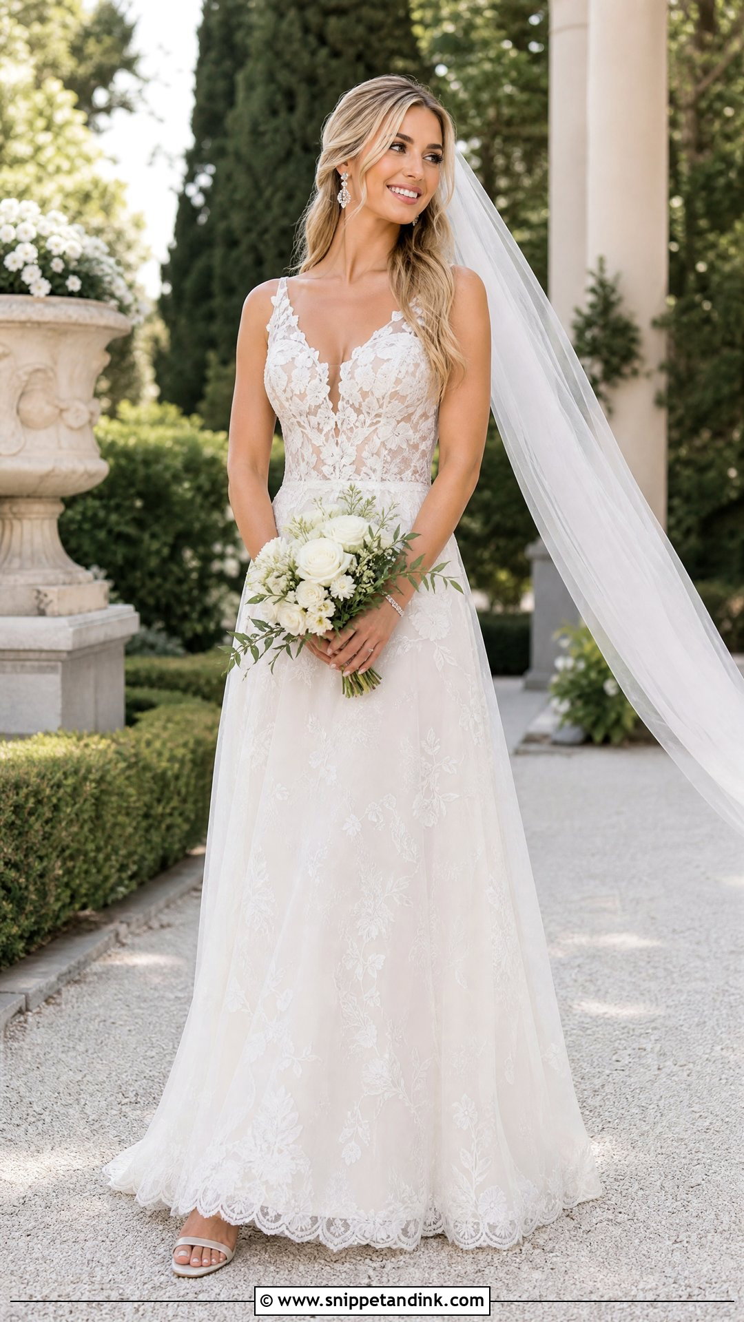 A Line Dantel Wedding Dress - Snippet and Ink - 20 Wedding Dresses Dantel