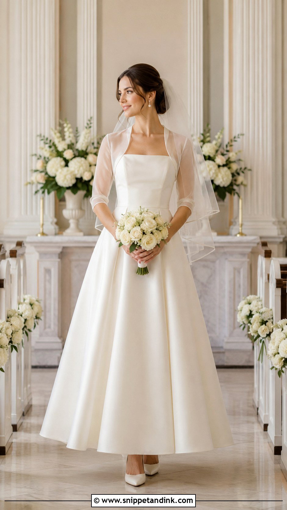 A Line Dress With Bolero - Snippet and Ink - 25 Bolero Wedding Dress Ideas