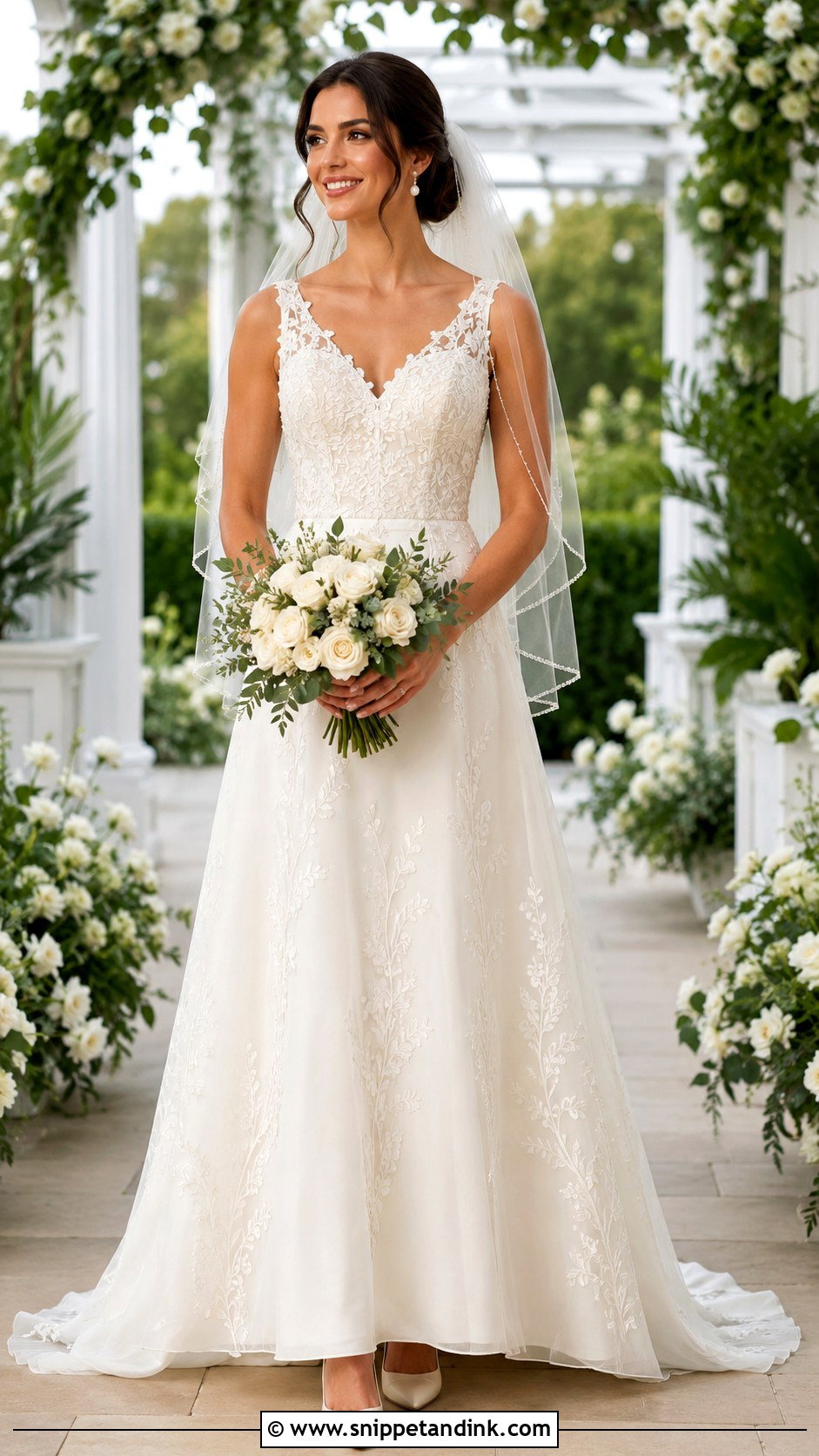 A Line Embroidery Wedding Dress - Snippet and Ink - 25 Embroidery Wedding Dress Ideas