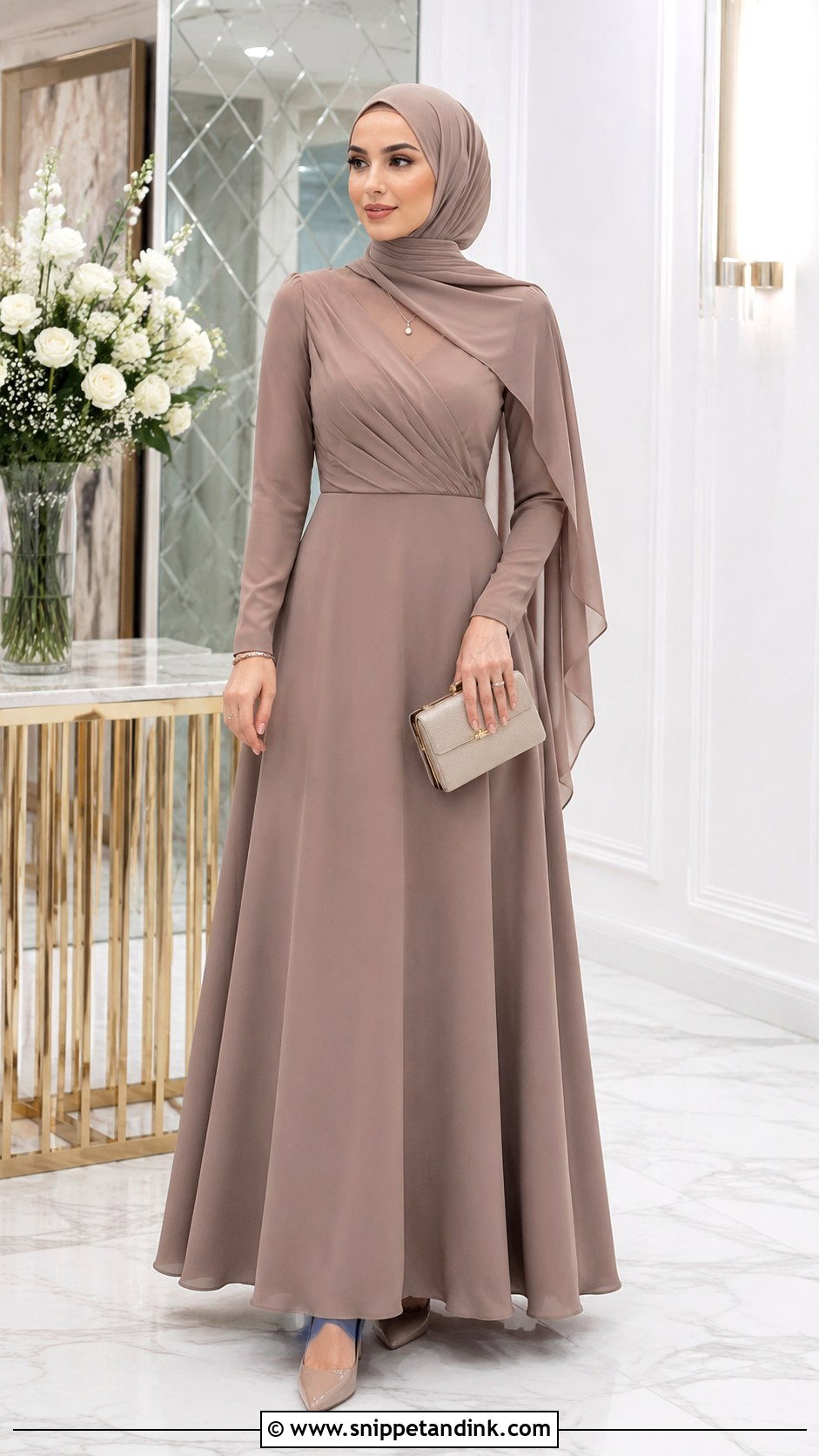 A Line Gown With Hijab - Snippet and Ink - 25 Gown with Hijab Ideas