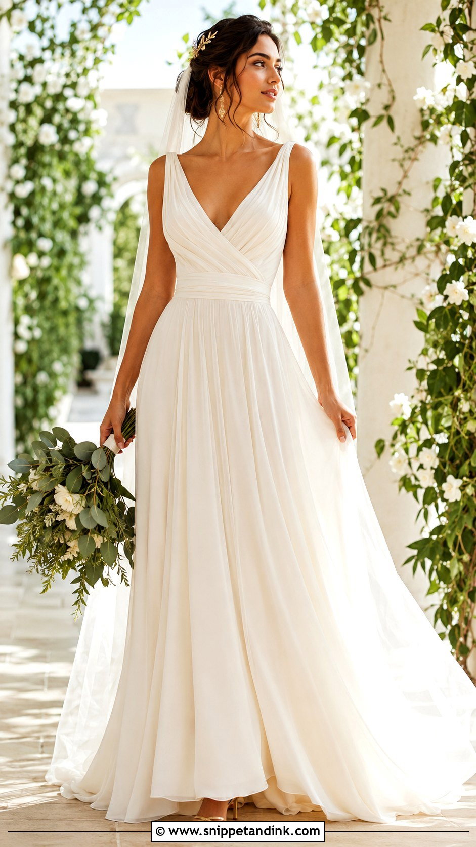 A Line Greek Goddess Wedding Dress - Snippet and Ink - 25 Greek Goddess Wedding Dress Ideas
