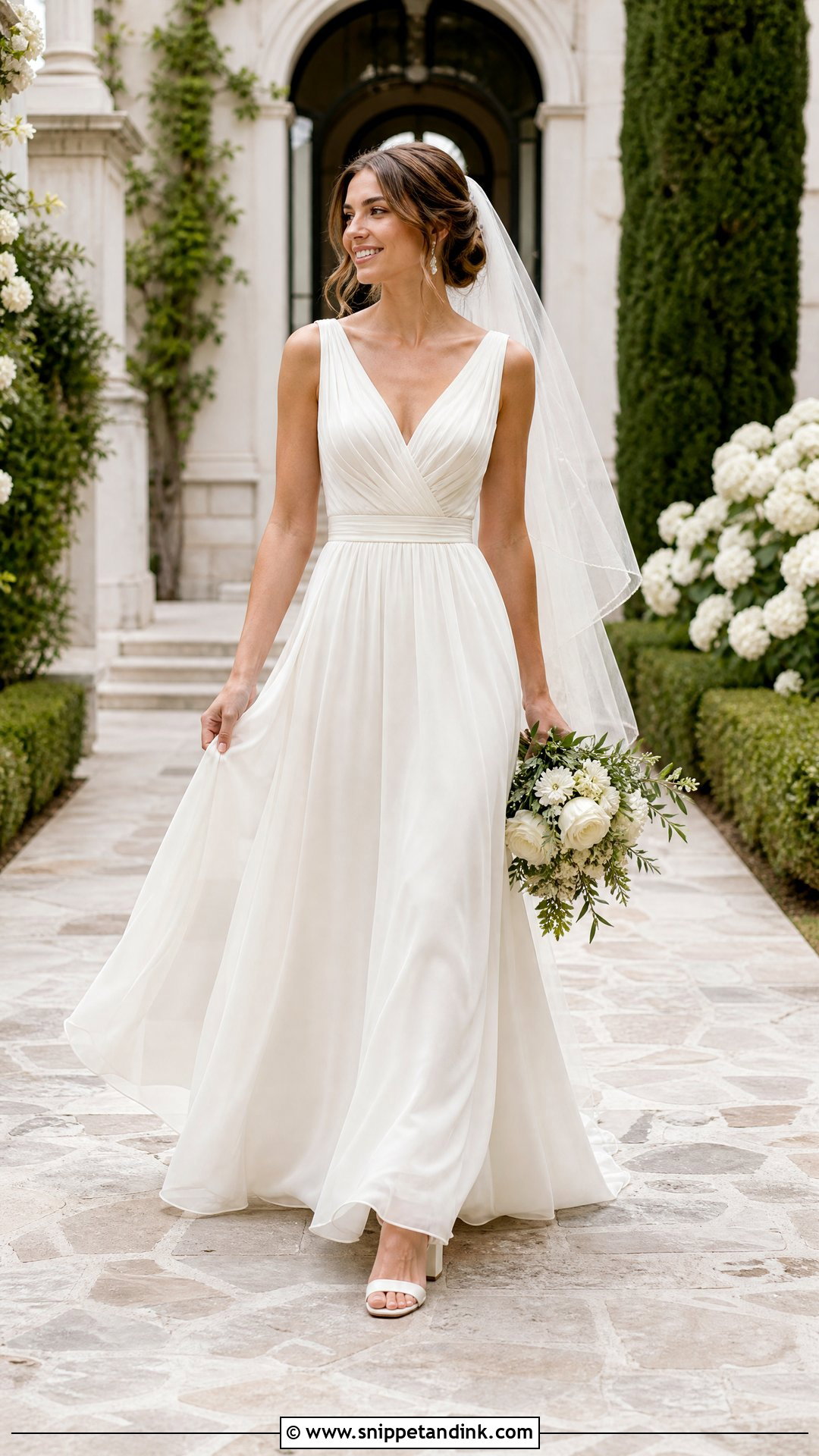 A Line Greek Style Wedding Dress - Snippet and Ink - 25 Greek Style Wedding Dress Ideas