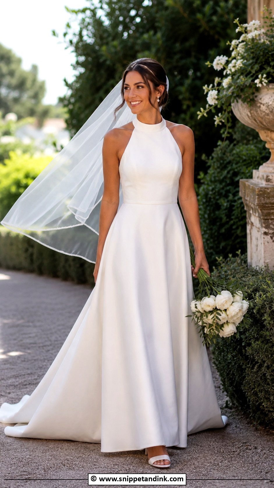 A Line Halter Wedding Dress - Snippet and Ink - 25 Halter Top Wedding Dress Ideas