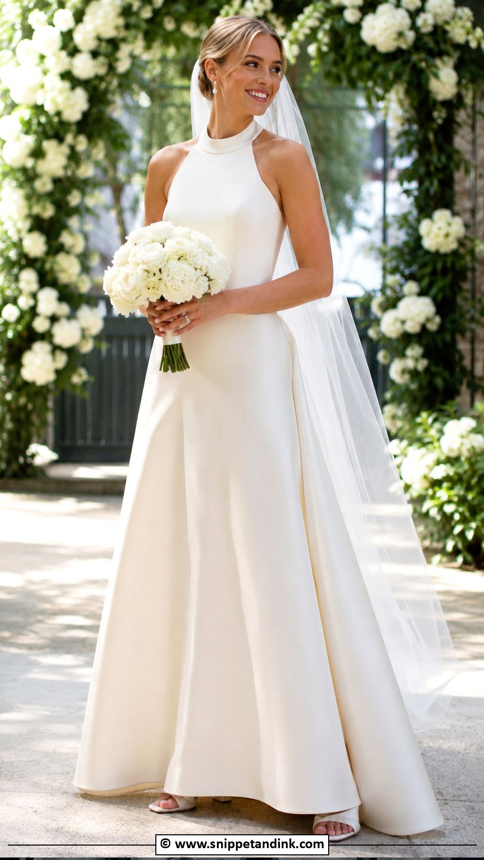 A Line Halter Wedding Dress - Snippet and Ink - 30 Halter Neck Wedding Dress Ideas
