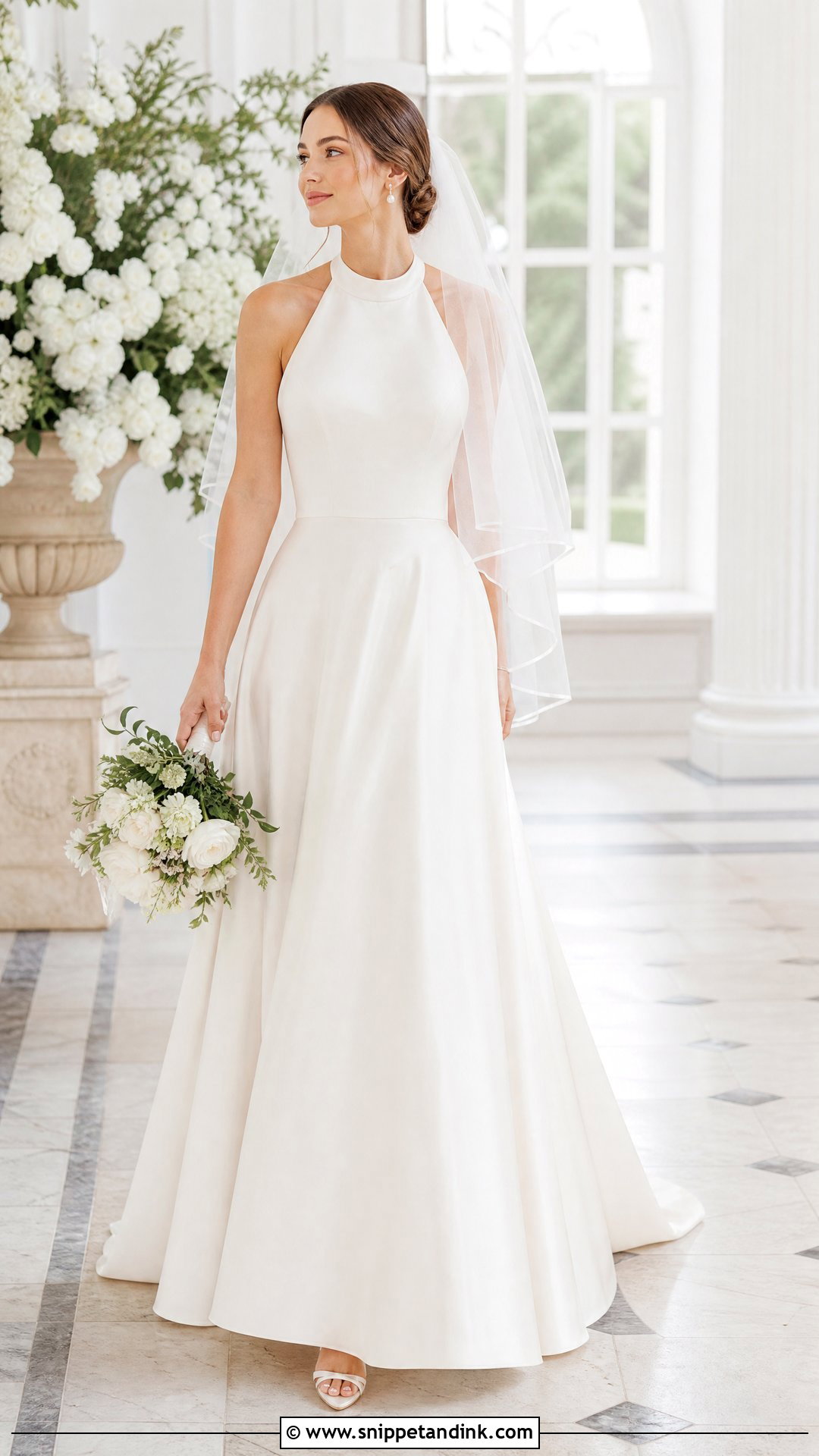 A Line Halter Wedding Gown - Snippet and Ink - 25 Halter Wedding Gown Ideas