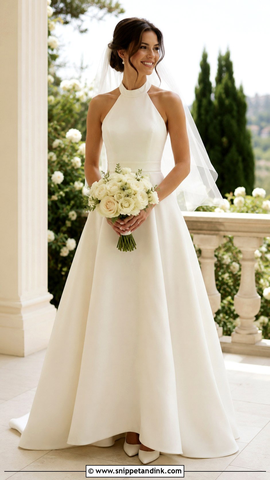 A Line Halterneck Wedding Dress - Snippet and Ink - 30 Halterneck Wedding Dress Ideas